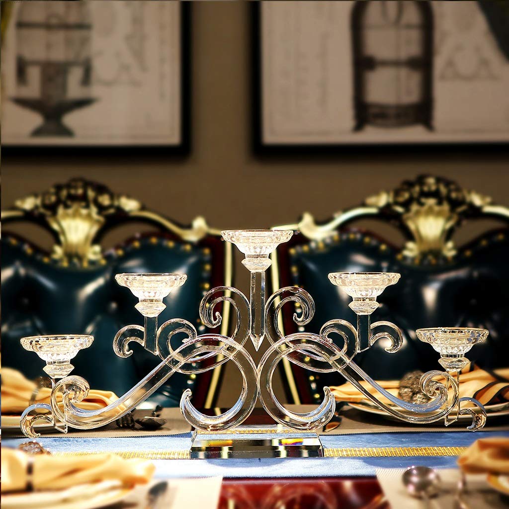 Luxury Candelabra - Heavy Duty Pillar Candle Holder, Modern European Style Decorative Centerpiece for Christmas, Wedding, Party & Dinner Decor - Elegant Home Decor for Romantic Ambiance