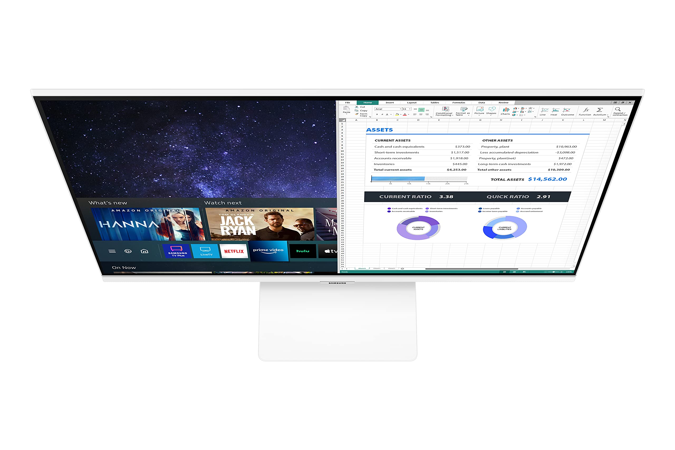 SAMSUNG 27-Inch FHD Smart Monitor with Streaming TV - LS27AM501NNXZA (2021 Model) for Home Office, Gaming & Entertainment