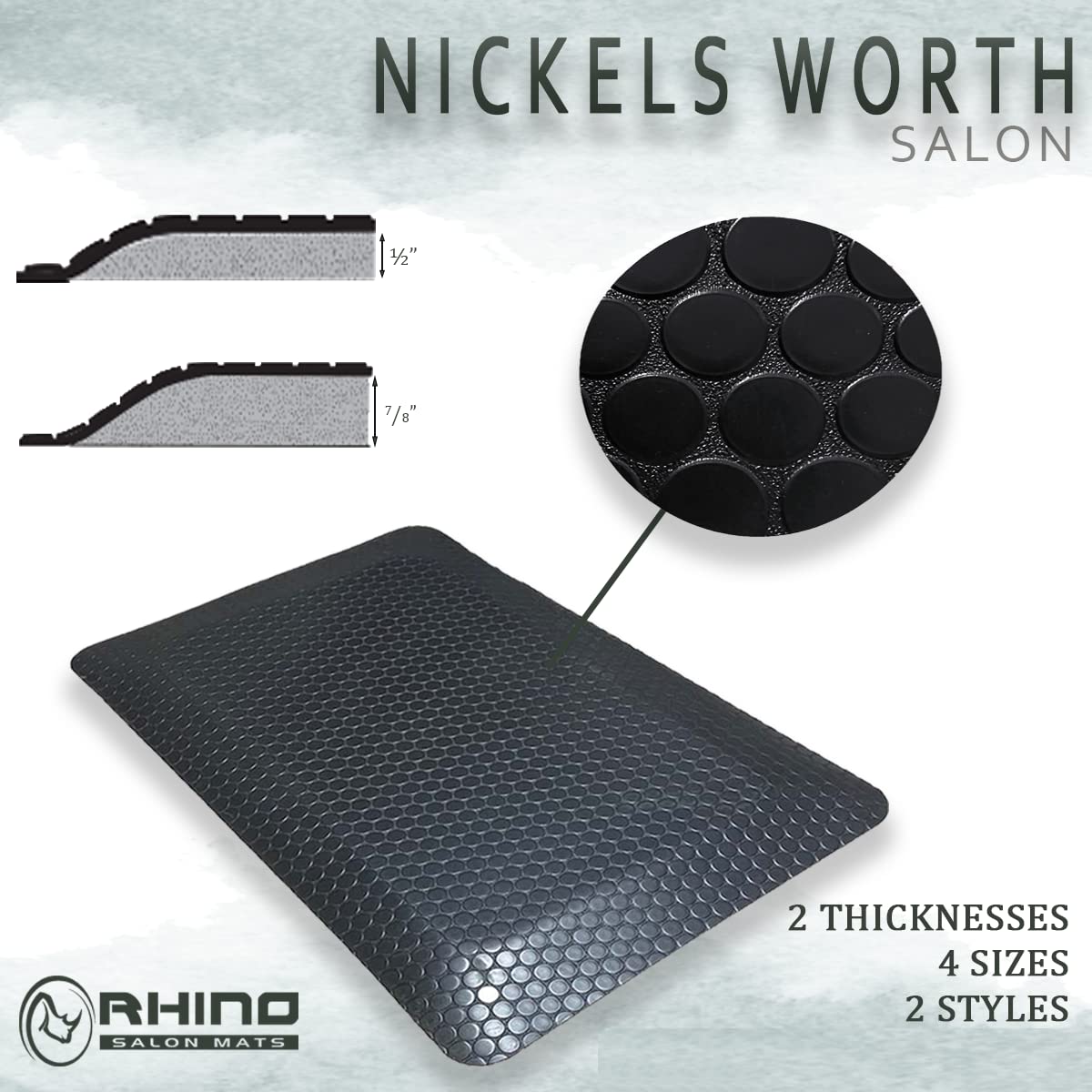 Nickels Worth Salon Mat - Non-Slip Professional Hairdressing Floor Mat for Barber & Beauty Salons - Perfect for Styling Stations, Wash Areas & Salon Floors