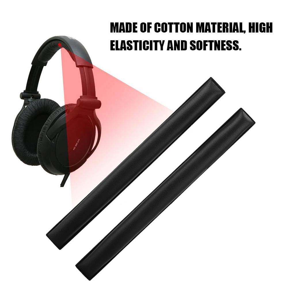 Replacement Headband Cushion Pad for Sennheiser HD25 PC150 PC151 PC155 Headphones - 2 Pack Soft Comfortable Earpad Cover - Easy Install (Black) - Perfect for Gaming, DJing & Studio Recording