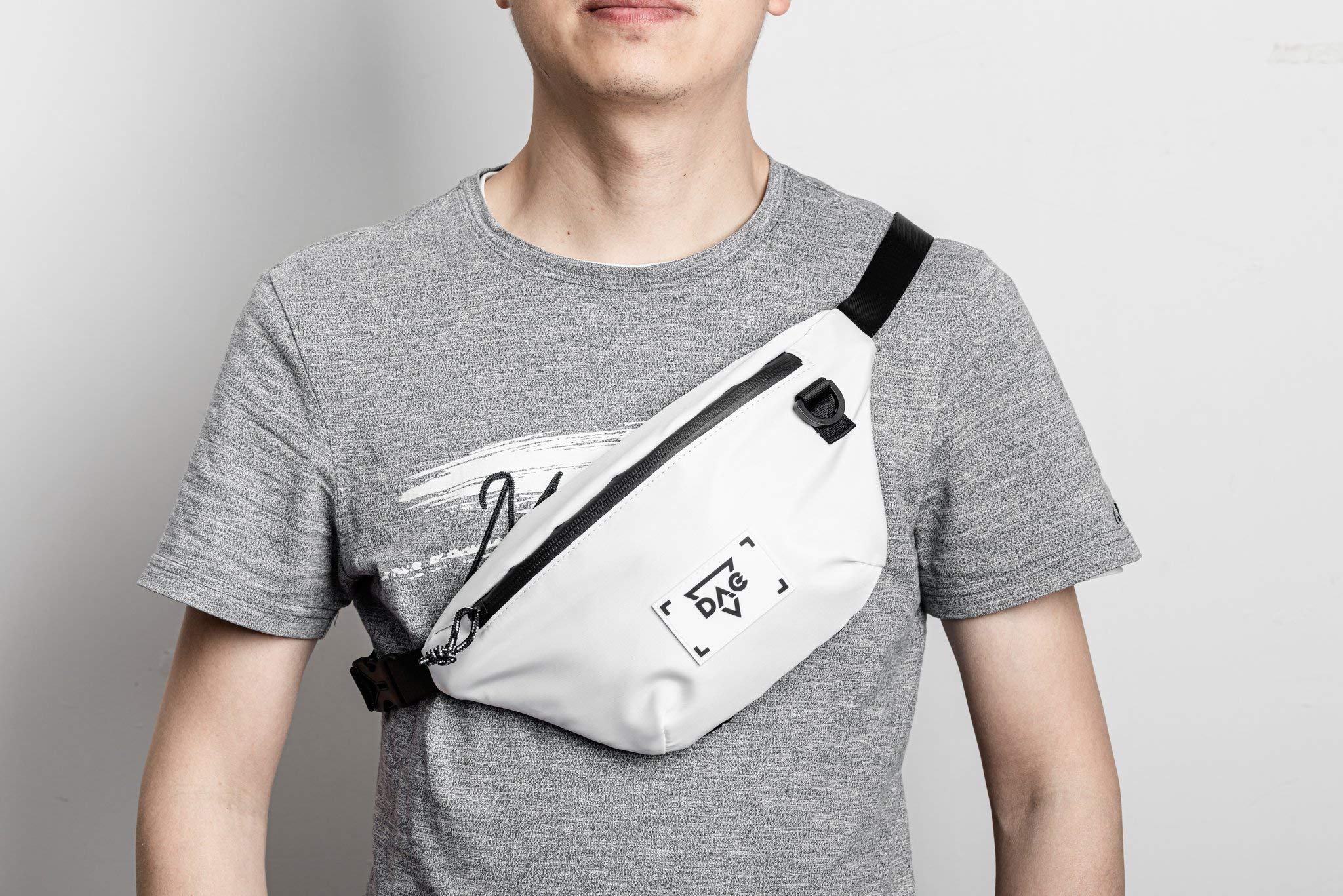 Trendy Cross Body Fanny Pack for Women & Men - Stylish White Waist Bag for Travel, Hiking, Running & Everyday Use