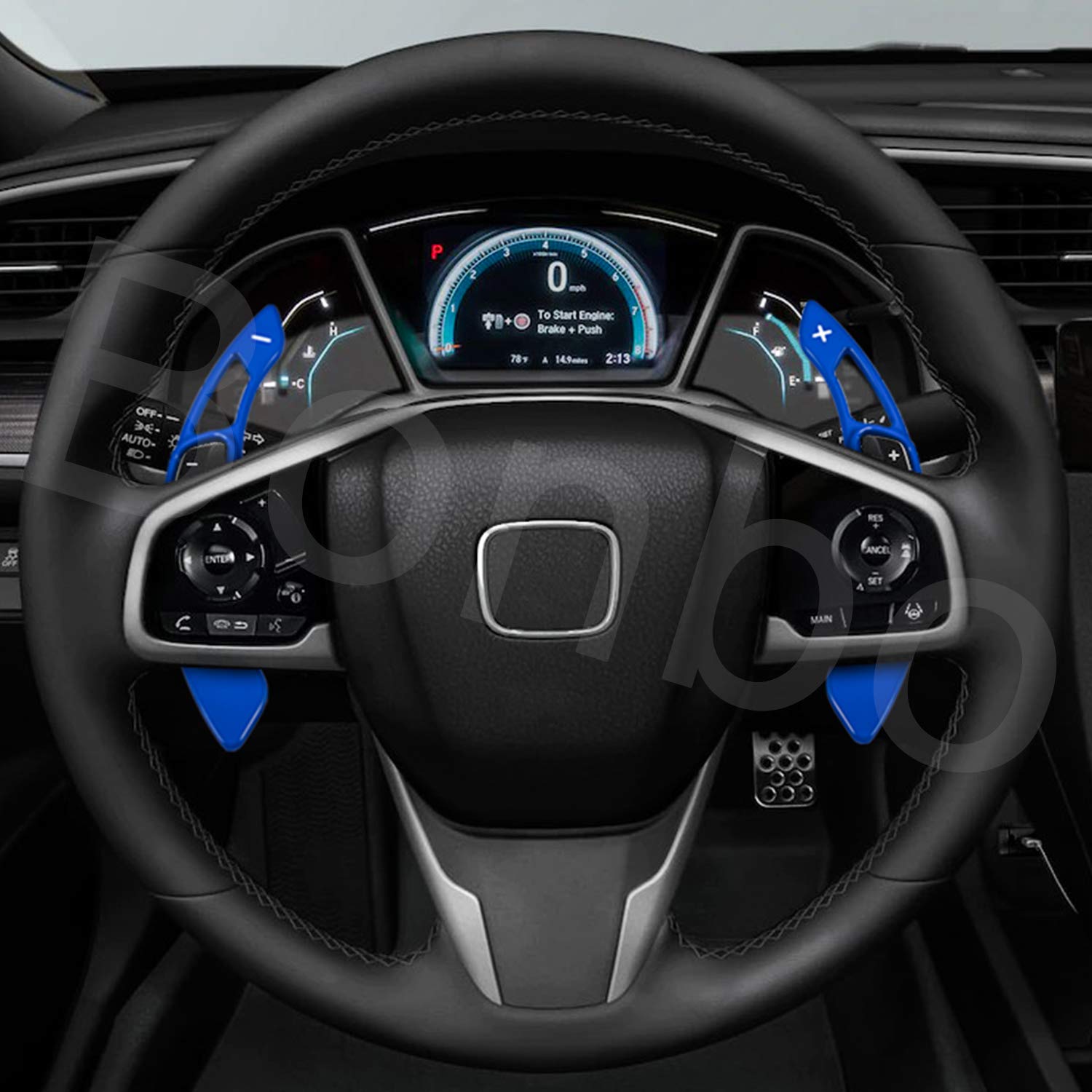 Blue Aluminum Steering Wheel Paddle Shifter Extension Cover - Interior Trim Accessories for Honda Accord Civic Insight CR-V | Enhanced Driving Control for Sports & Racing Enthusiasts
