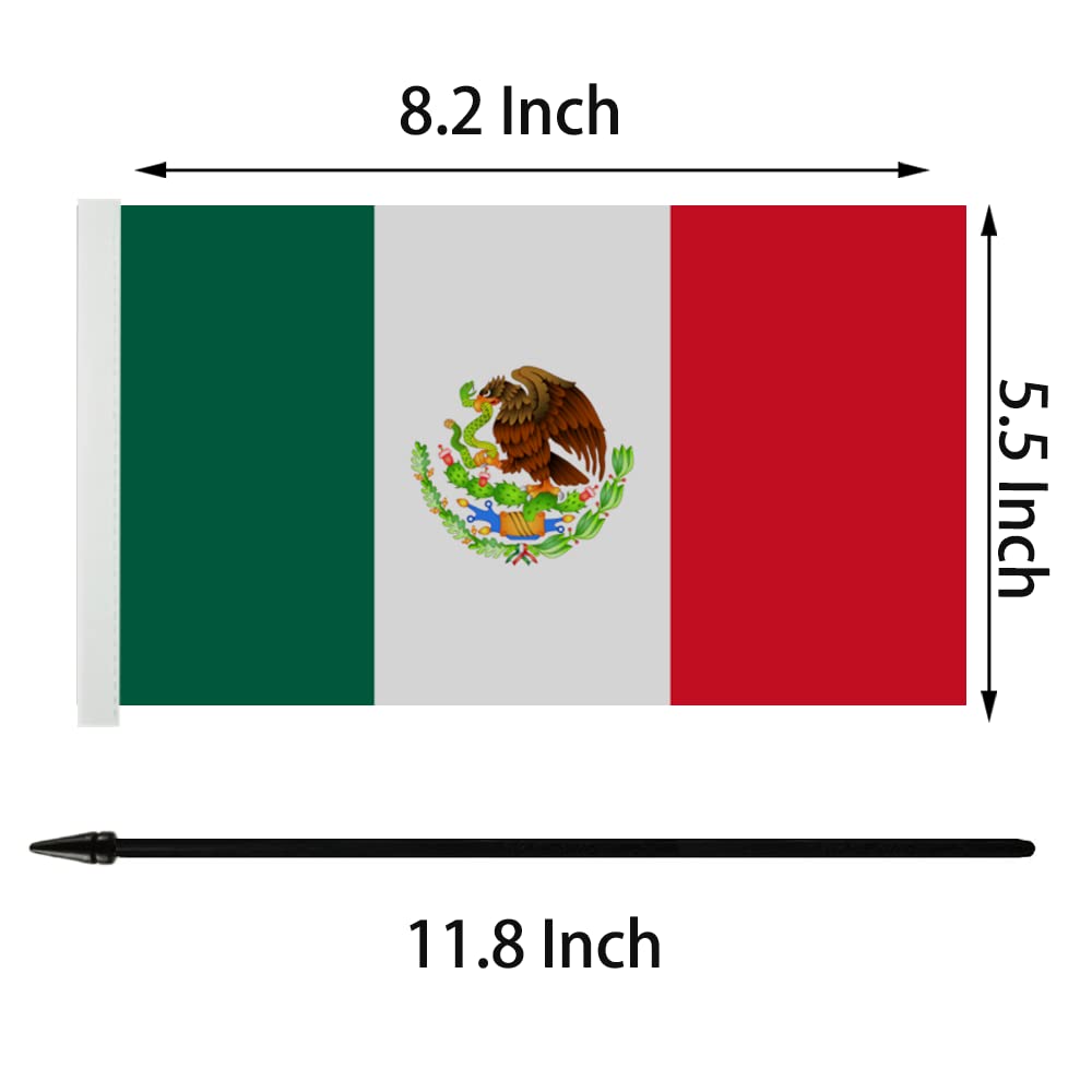 US Mexico Friendship Table Flag Set - Mini American & Mexican Desk Flags for Office, Room Decor, Party & Events | Patriotic Display for Home, School & Gifts