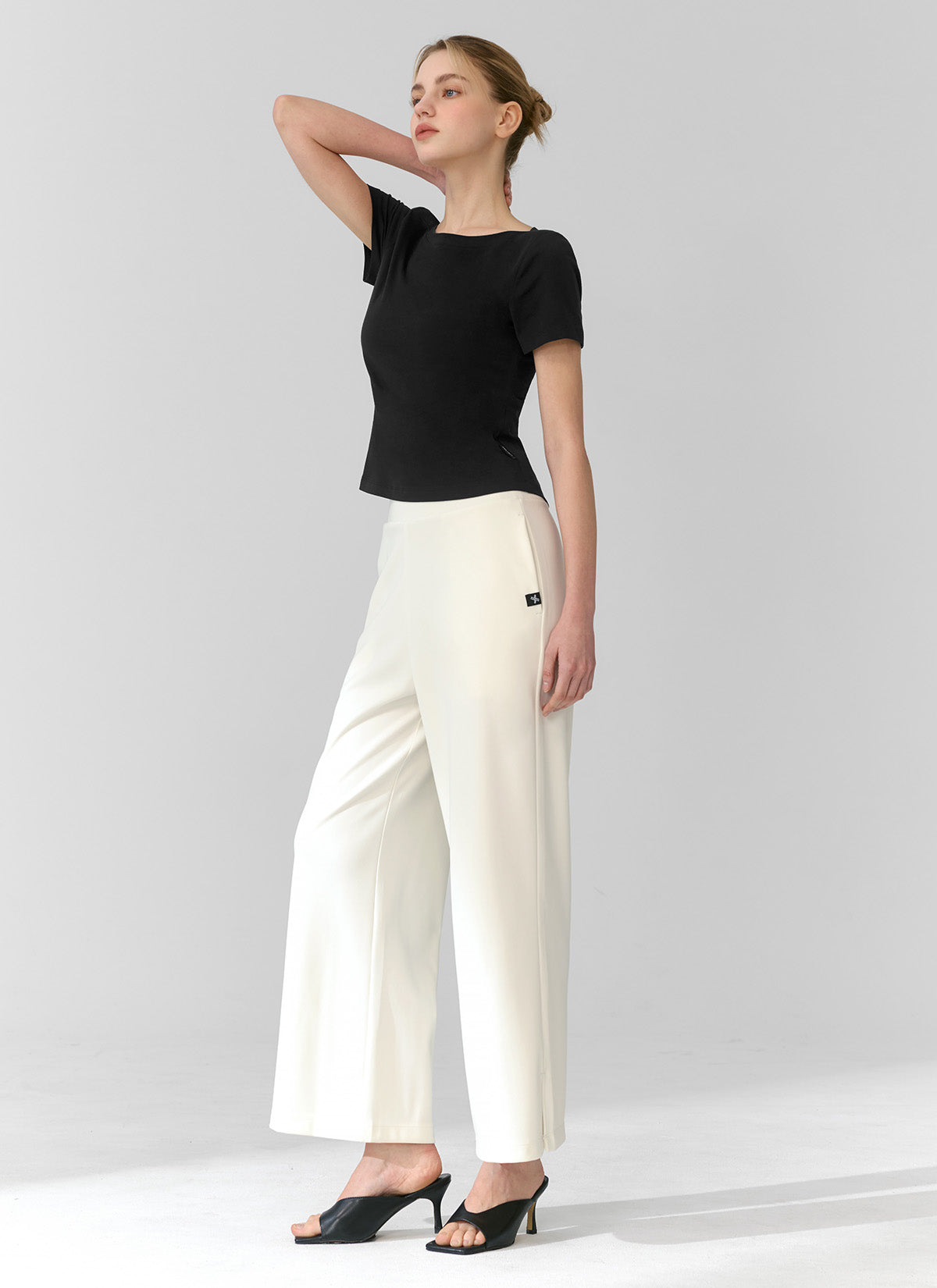 Free Motion Slit Wide Leg Pants for Women - Stretchy High Waist Palazzo Trousers for Yoga, Lounge & Casual Wear