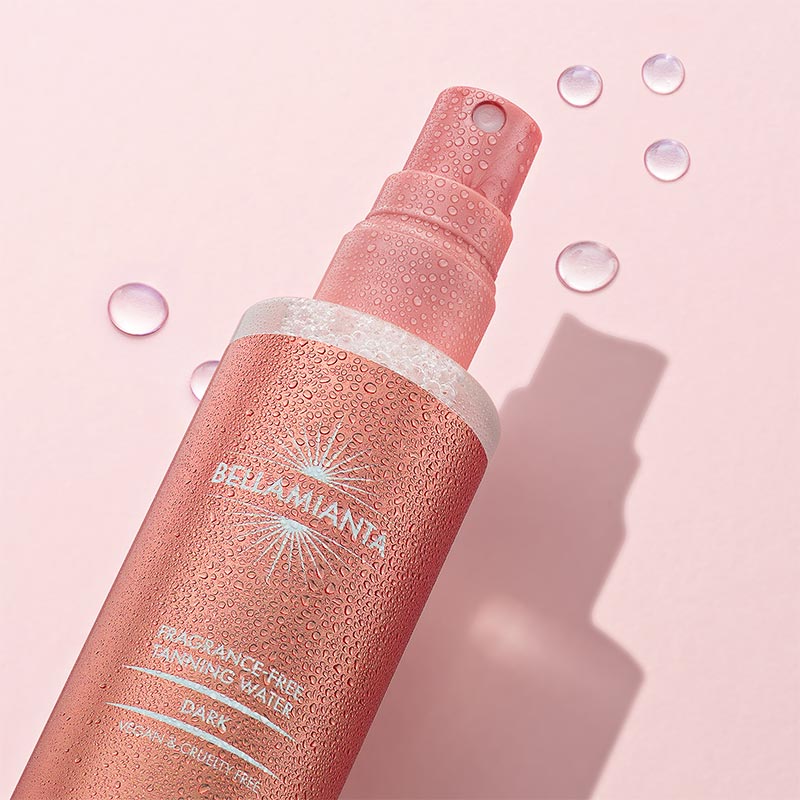 Bellamianta Fragrance Free Tanning Water - Natural Self Tanner for a Sun-Kissed Glow | Perfect for Face & Body | Vegan, Cruelty-Free | Use Before Beach, Vacation, or Special Events