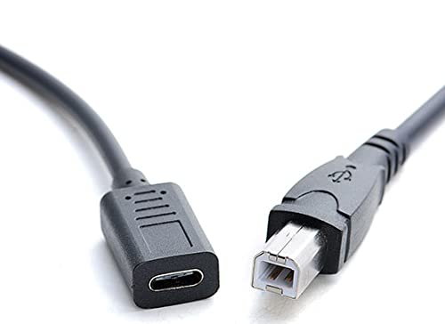 USB C to USB B Printer Cable - 1ft Type-C to USB B Male Data & Charging Adapter for Scanners, Printers, Mobile Hard Drives - Perfect for Office, Home & Studio Use