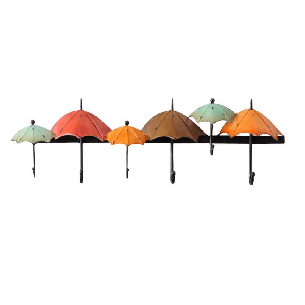 Creative Umbrella-Shaped Wall Mounted Coat Rack with 6 Hooks - Space Saving Key Holder, Clothes & Bag Organizer for Entryway, Bedroom & Kitchen Decor (Green)