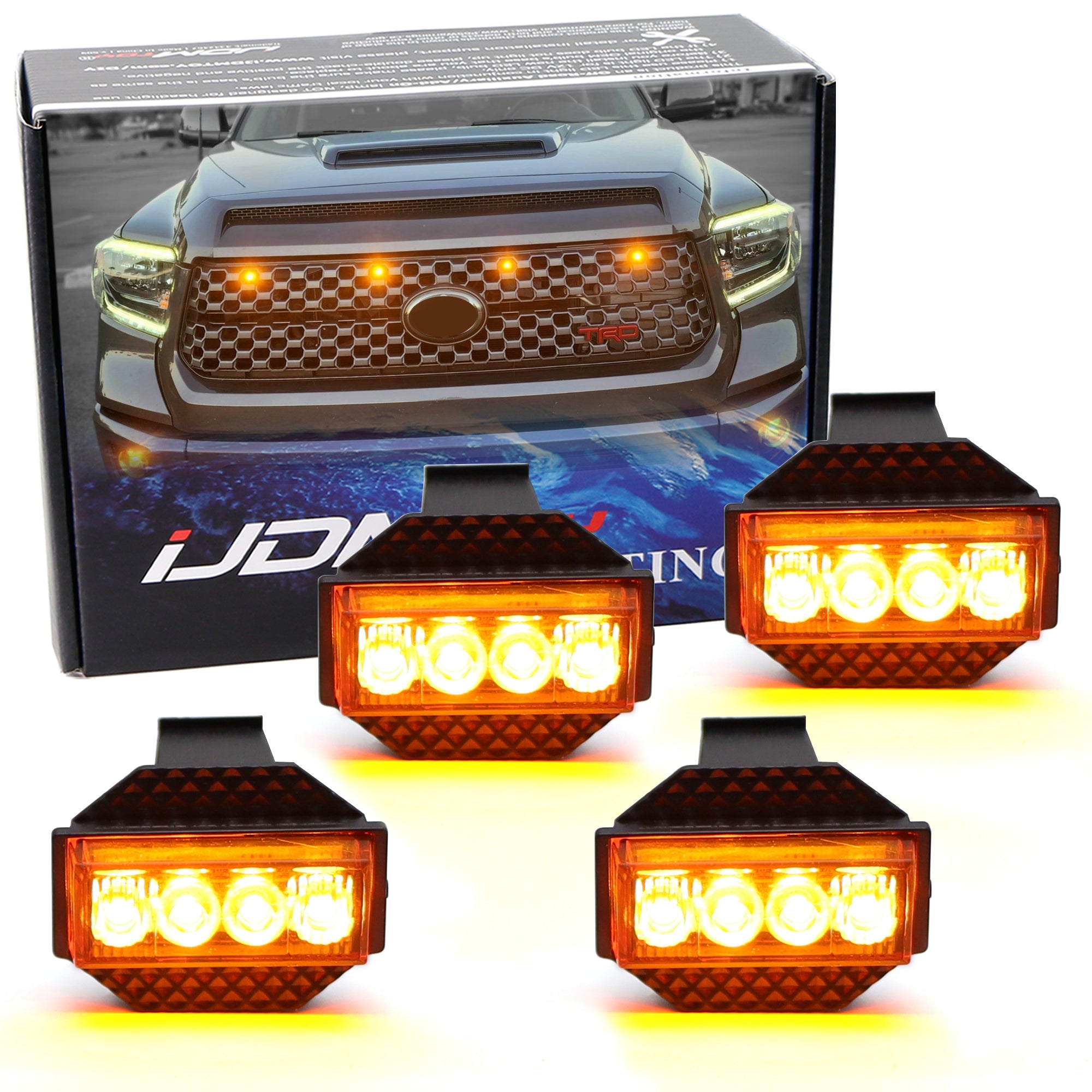TRD Style Amber Yellow Full LED Grille Lighting Kit for 2018-2021 Toyota Tundra - Off-Road & Night Driving Enhancement