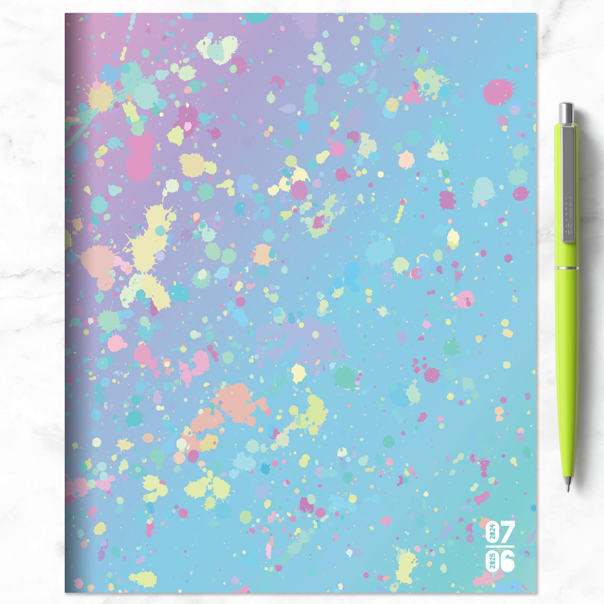 TF Publishing July 2024 - June 2025 Paint Spatter Academic Planner | 12-Month Medium Monthly Organizer with 2-Page Spreads, Extra Large Calendar Grids & Planning Prompts | 6.5