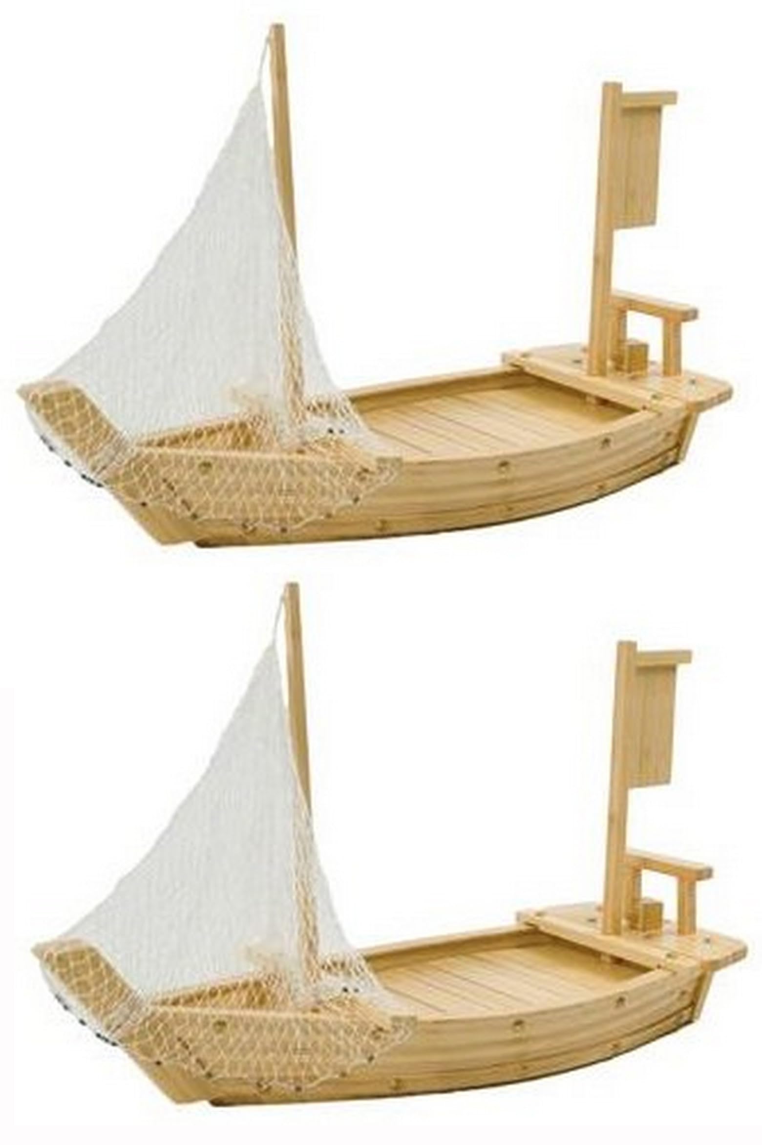 Premium Wooden Sushi Boat Serving Platter - 36 Inch Japanese Sushi & Sashimi Tray for Restaurants, Parties, Home Dining - Authentic Asian Tableware Set of 2 - Perfect for Entertaining, Buffets & Sushi Presentation