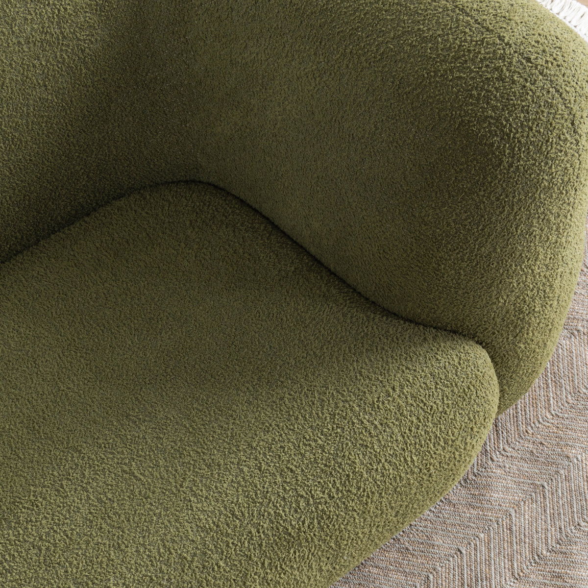 Faris Upholstered Sofa in Dark Olive Green - Modern Living Room Furniture for Small Spaces & Apartments