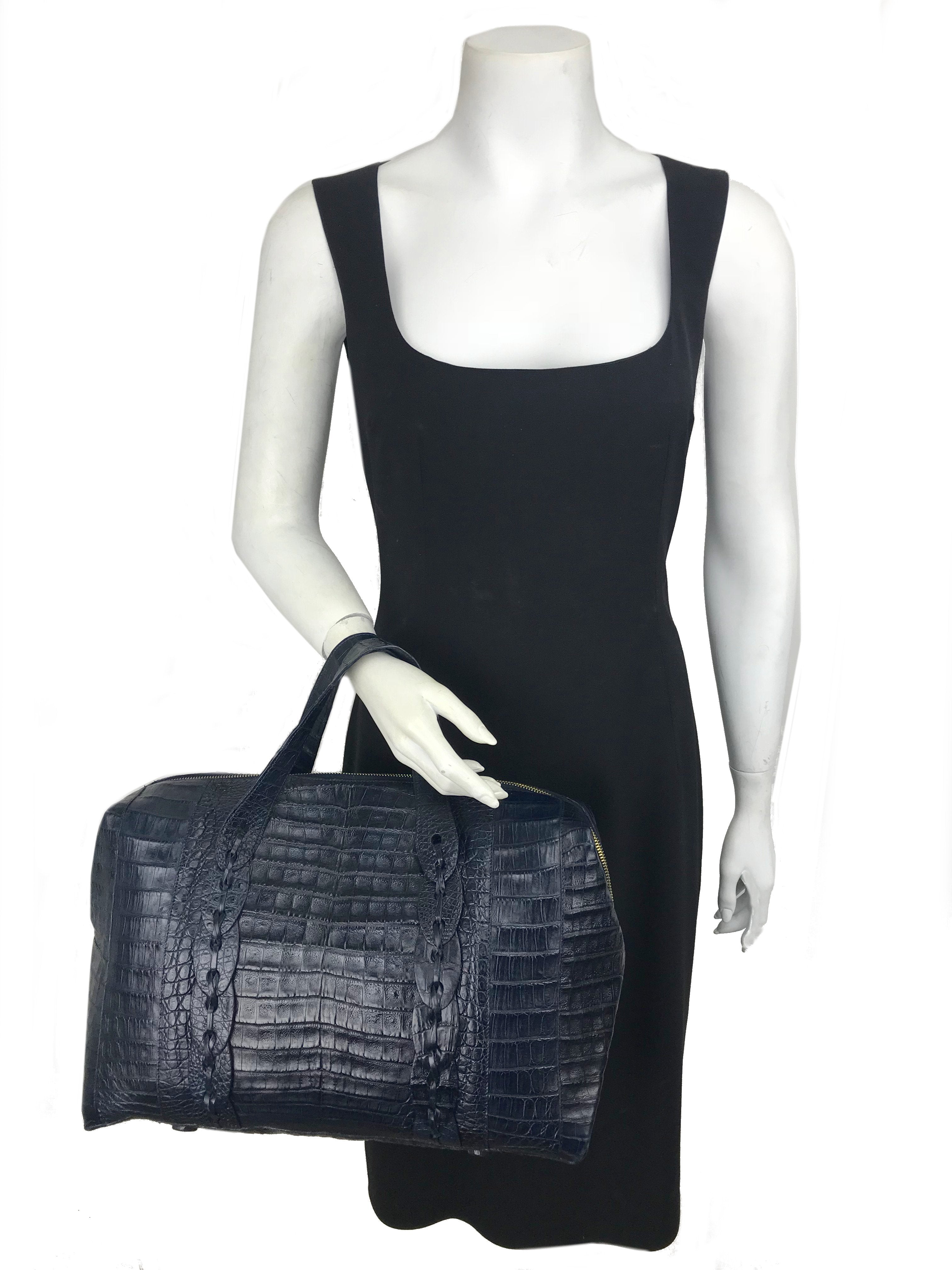 Nancy Gonzalez Genuine Crocodile Leather Large Travel Bag - Luxury Weekender Tote for Women, Perfect for Business Trips & Vacation Getaways