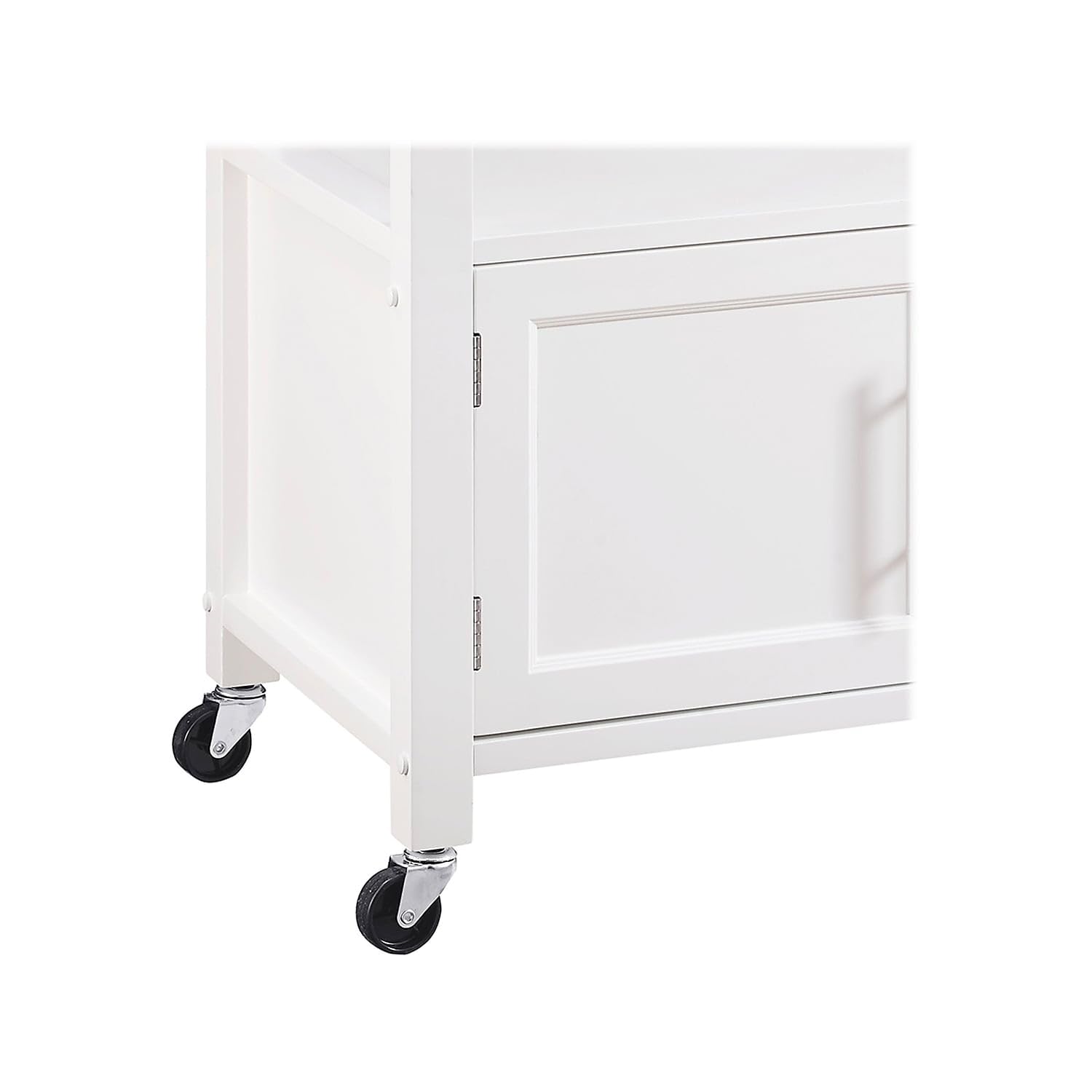 Benjara White and Gray Spacious Wooden Kitchen Cart with Granite Inlaid Top - Perfect for Small Kitchens, Pantry Storage, and Mobile Food Prep Station