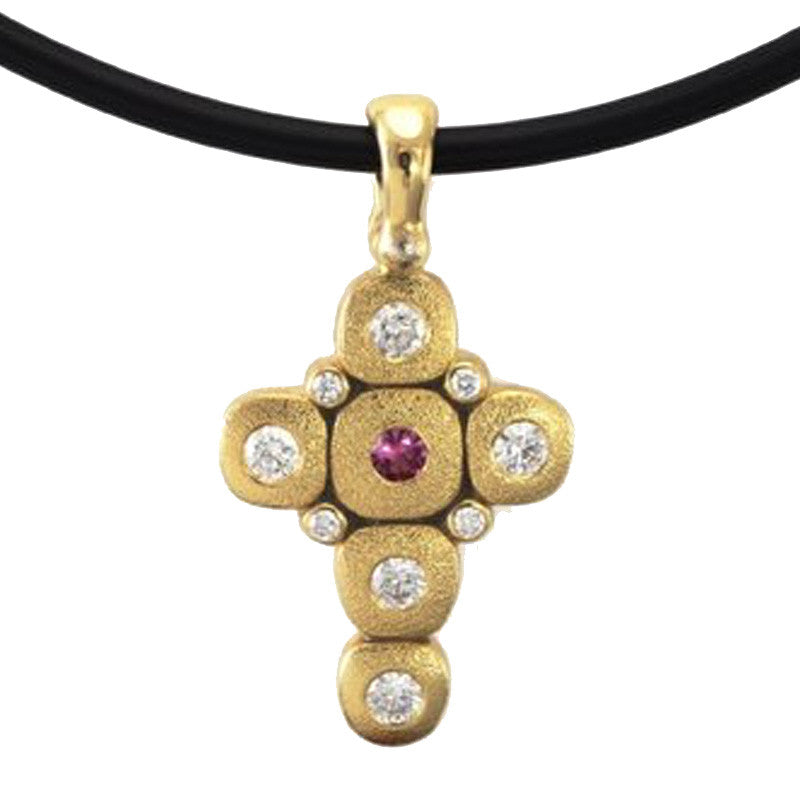 Alex Sepkus Candy Cross Pendant Necklace - 14K Gold Plated Religious Jewelry for Women - Perfect for Church, Weddings & Everyday Wear (Model M 55S)