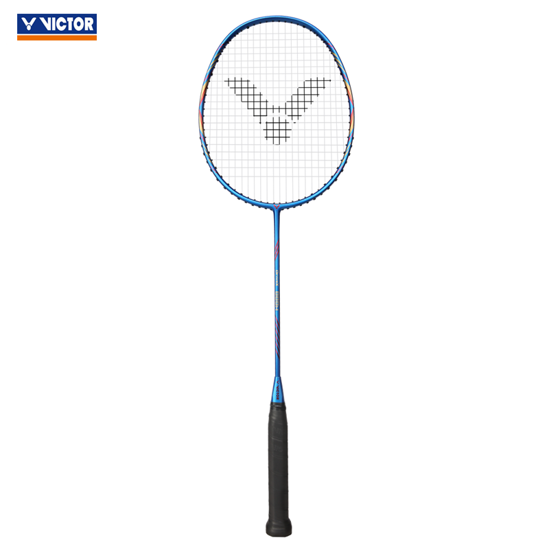 Victor DriveX 888H Strung Badminton Racket - Professional Carbon Fiber Shuttlecock Racquet with High Tension String (Blue) | Perfect for Tournament Play & Training Sessions