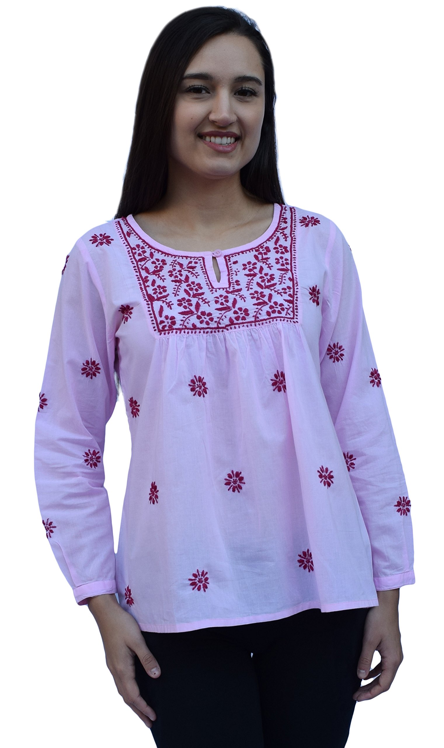 Pure Cotton Hand Embroidered Boho Peasant Blouse Top Tunic | Ayurvastram | Women's Ethnic Wear for Festivals, Parties & Casual Outfits