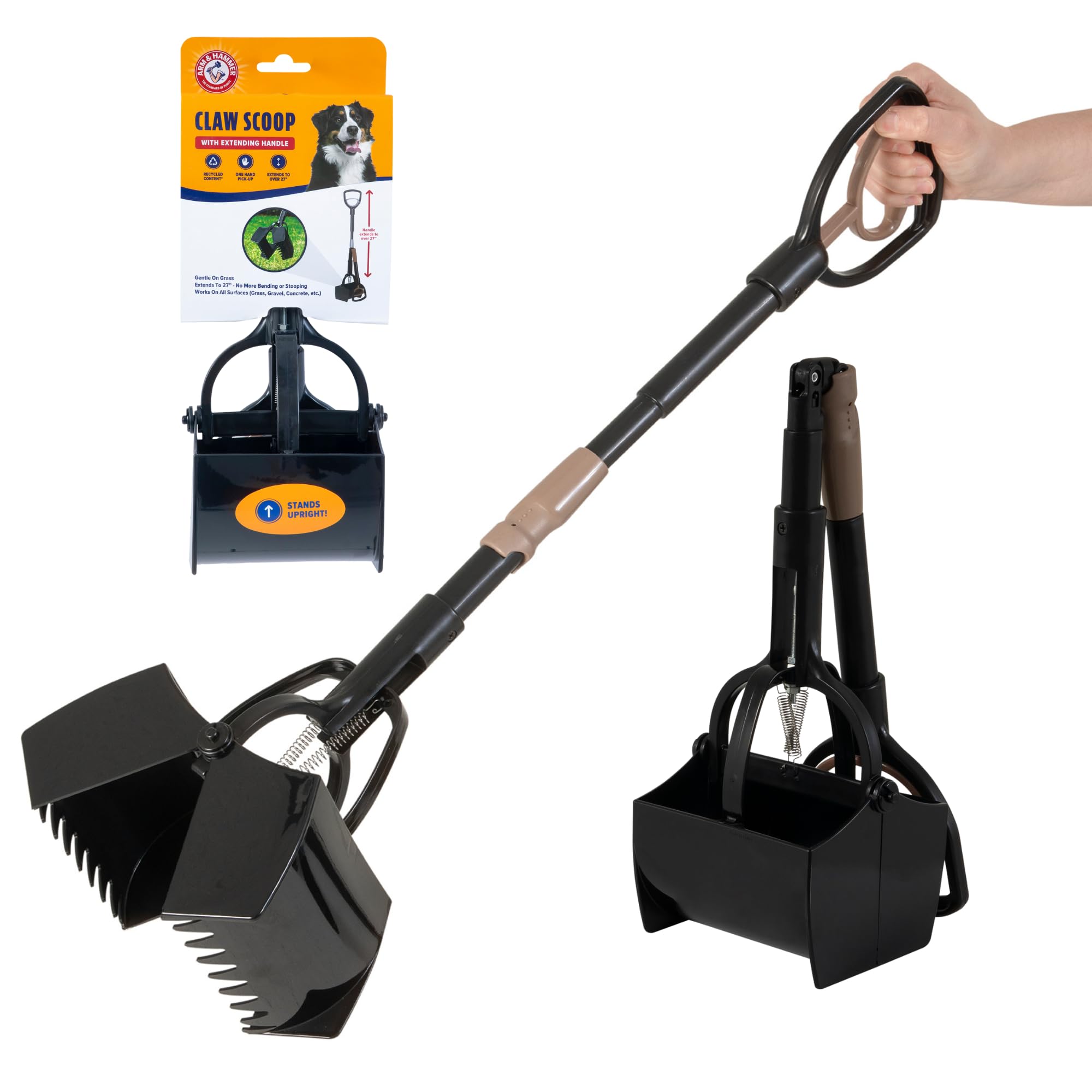 Arm & Hammer Pooper Scooper Claw - Heavy Duty Dog Waste Scooper for Yard Cleaning | Pet Waste Management System | Ideal for Backyard, Park & Dog Walking Cleanup