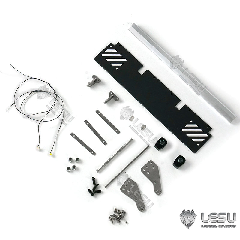 LESU Metal Visor Pedal Equipment Rack & Battery Compartment Rear Bumper Light Cross Beam for 1/14 Tamiya RC Tractor Truck - Heavy Duty Upgrade Part for Off-Road Crawling & Scale Model Customization