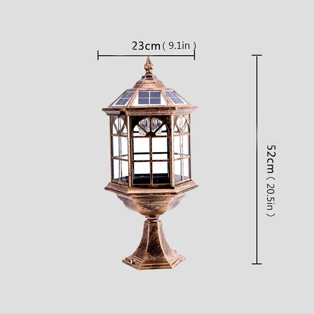 Solar Powered Outdoor Waterproof Pillar Lights - European Style Garden & Courtyard Lanterns for Villa Fence, Lawn Gate & Landscape Lighting | Weatherproof Post Lamps for Pathways, Driveways & Outdoor Decor