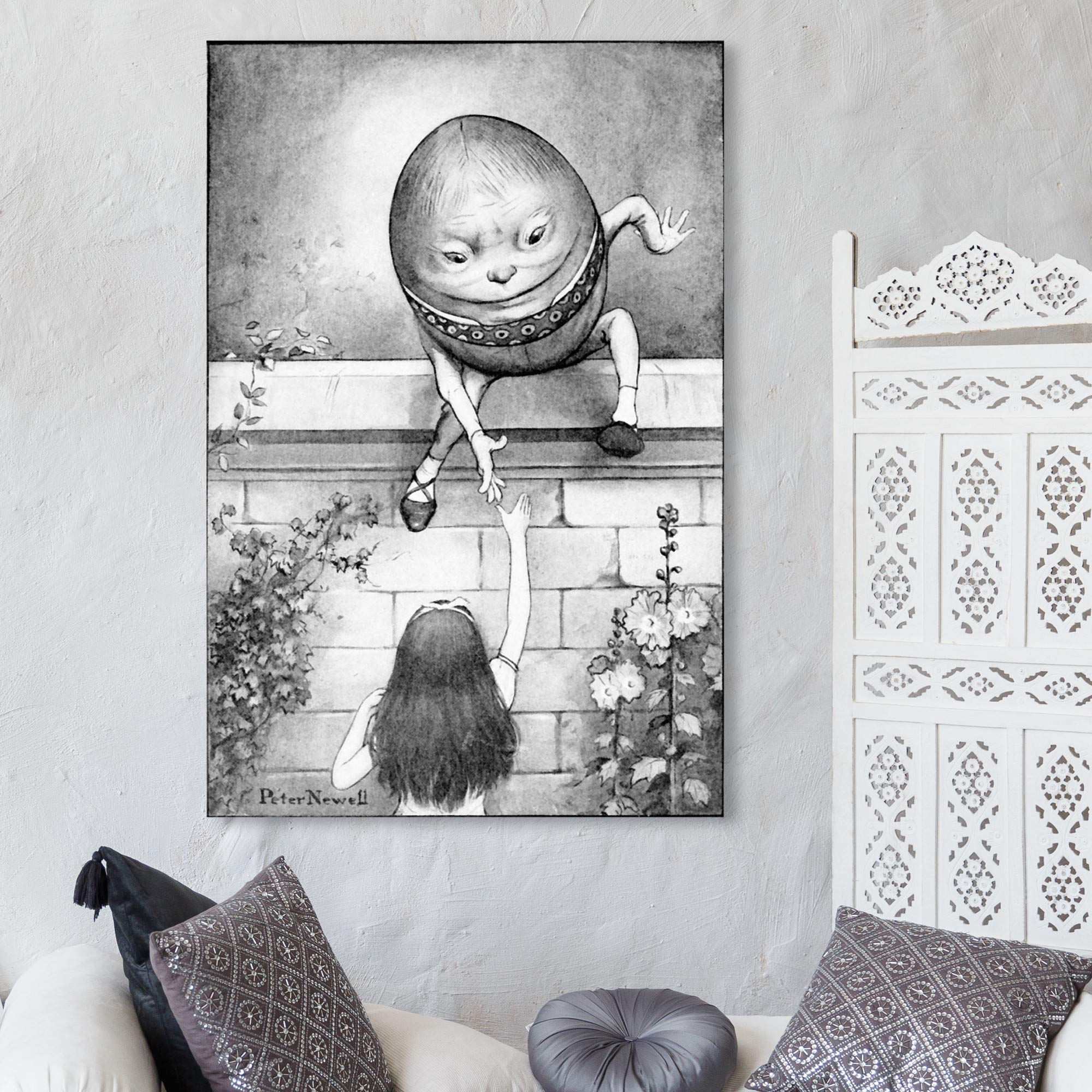 Oliver Gal Artist Co. Sci-Fi Wall Art Canvas Print - 'Helping Alice' Space Themed Kids Room Decor, 30x45 Inches, Black & White - Perfect for Children's Bedroom, Nursery, or Playroom Wall Decoration