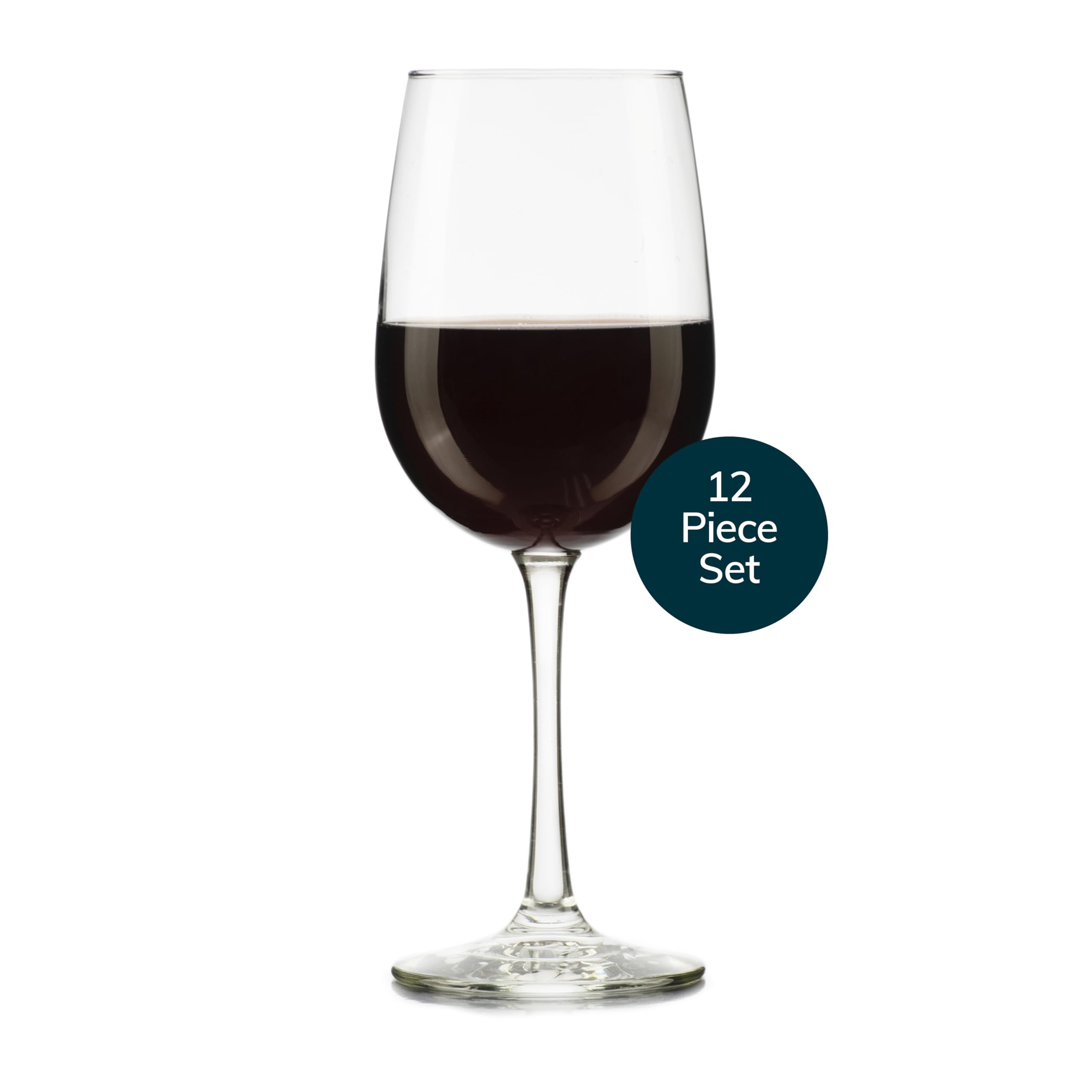 Libbey Vina 12-Piece Tall Wine Glass Set - All-Purpose Red & White Wine Glasses for Professional Use - Perfect for Parties, Weddings, and Dinner Gatherings