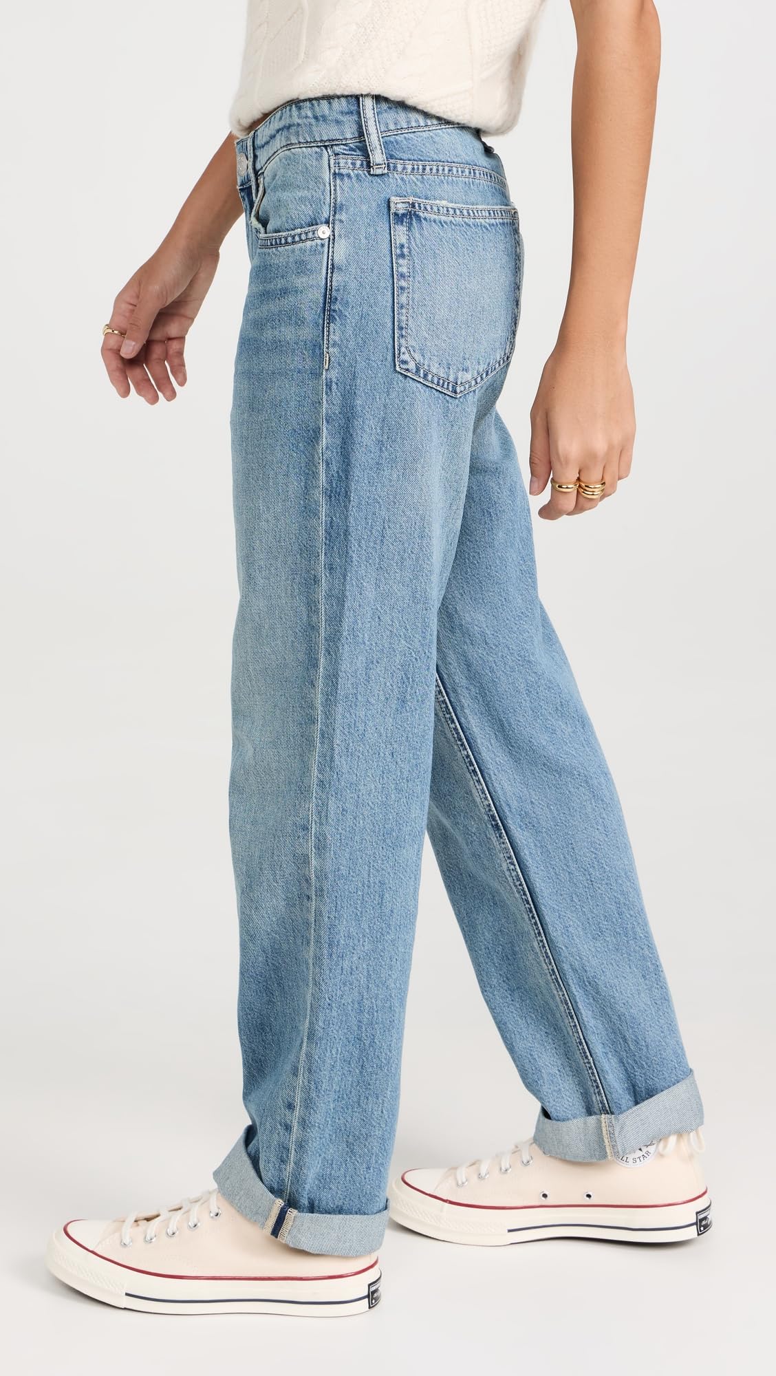rag & bone Women's Featherweight Dre Low Rise Baggy Jeans - Comfortable Distressed Denim Pants for Casual Wear & Street Style Outfits