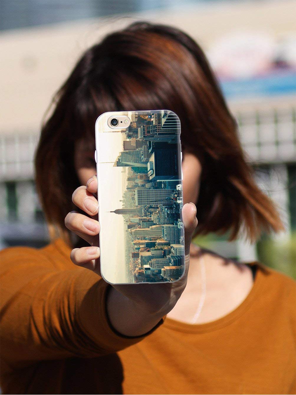 Inspired Cases - 3D Textured Protective Phone Case Compatible with iPhone 12 Mini - New York Cityscape Skyline Design | Shockproof & Scratch-Resistant Cover for Everyday Use, Travel & Commuting