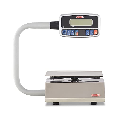 TORREY PZC5/10 Digital Portion Control Scale - 5kg/10lb Capacity, Stainless Steel Platform with Large LCD Display, Rechargeable Battery & Tare Function | Perfect for Kitchen, Bakery, Coffee Shop and Food Prep