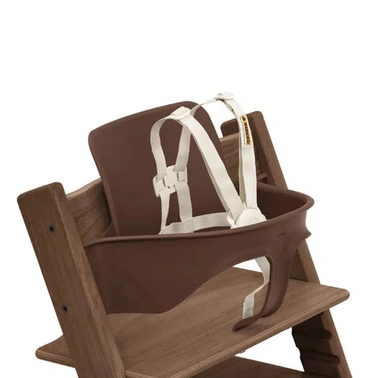 Stokke Tripp Trapp Baby High Chair Set with Safety Harness - Warm Brown Wooden Design for Newborns & Toddlers | Perfect for Dining, Feeding & Playtime at Home