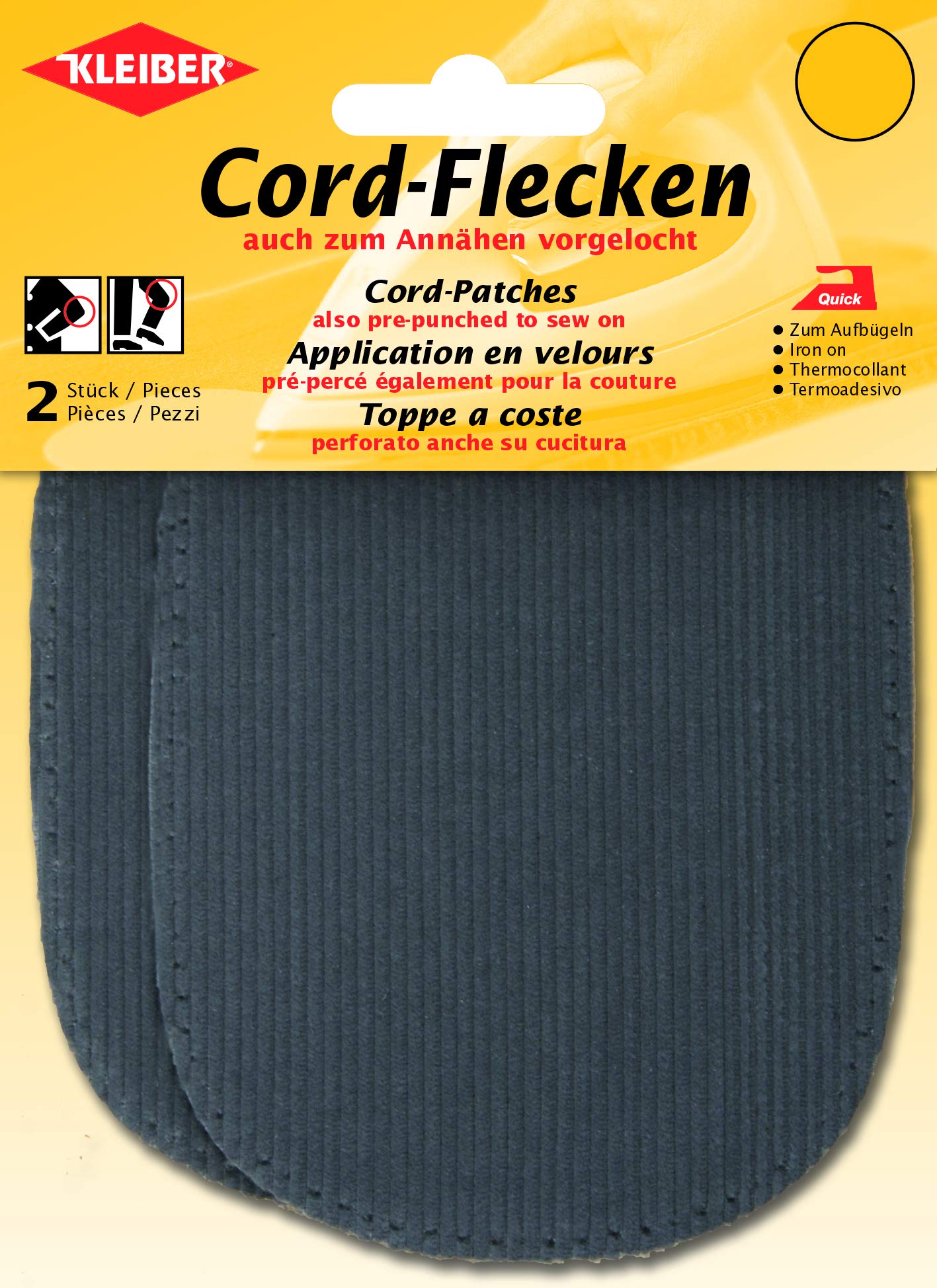 Premium Iron-on or Sew-on Elbow & Knee Patches (Grey, 2-Pack) - Durable Fabric Reinforcement for Kids' Clothes, Workwear & DIY Crafts