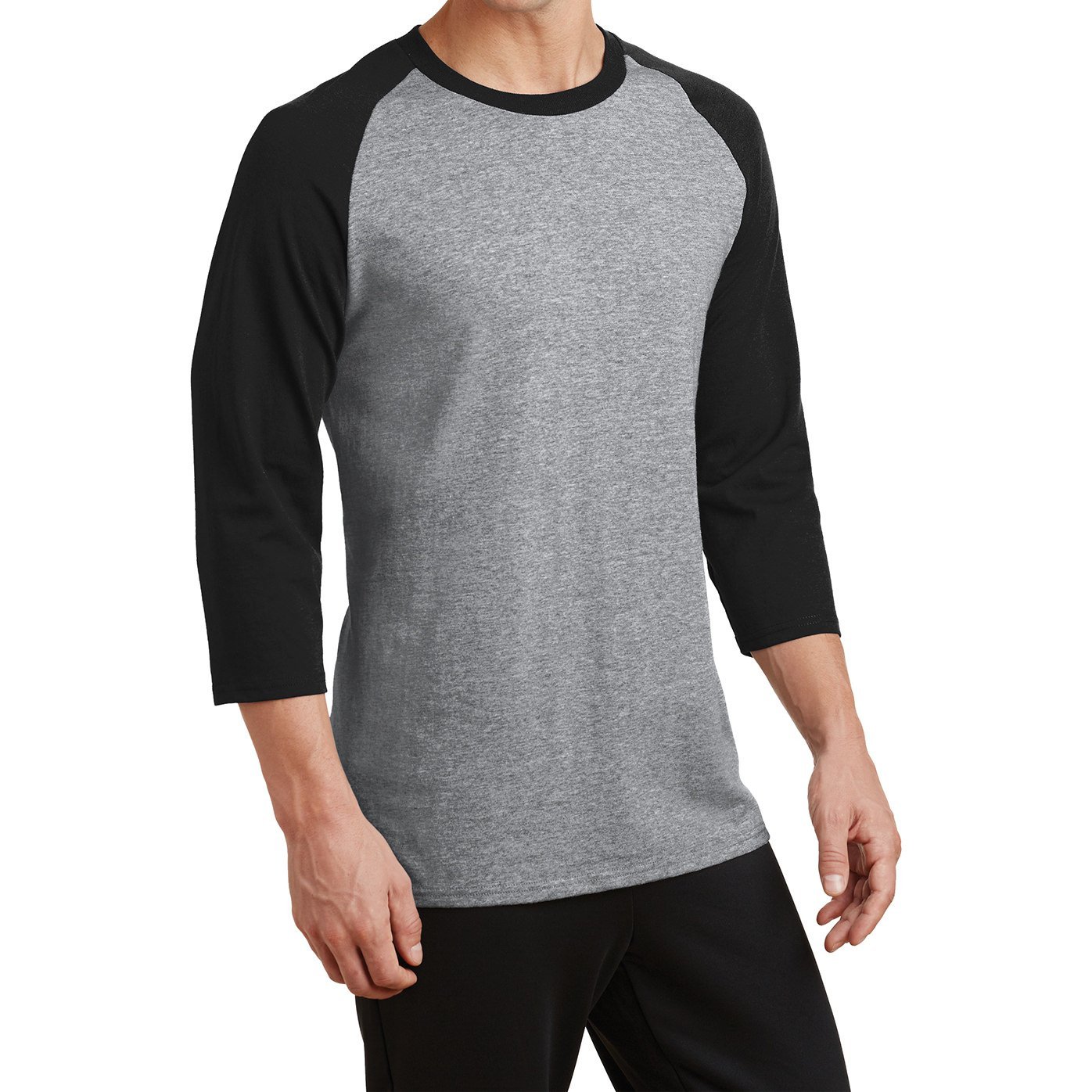 Men's 50/50 Cotton Blend 3/4 Sleeve Raglan Baseball Tee - Comfortable Casual Shirt for Sports, Gym & Everyday Wear
