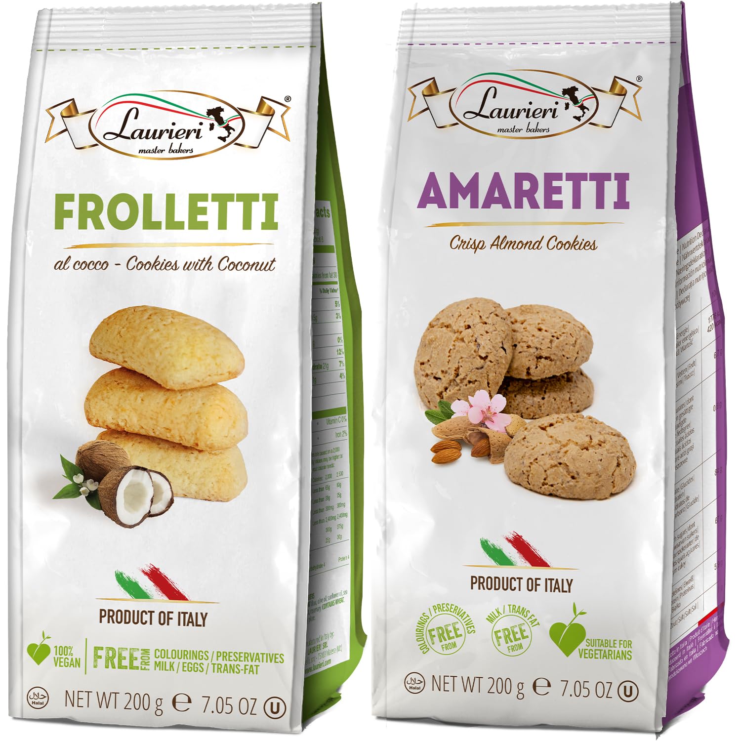 Italian Cookie Gift Basket - 4 Pack Assorted Flavors for Gifting & Snacking