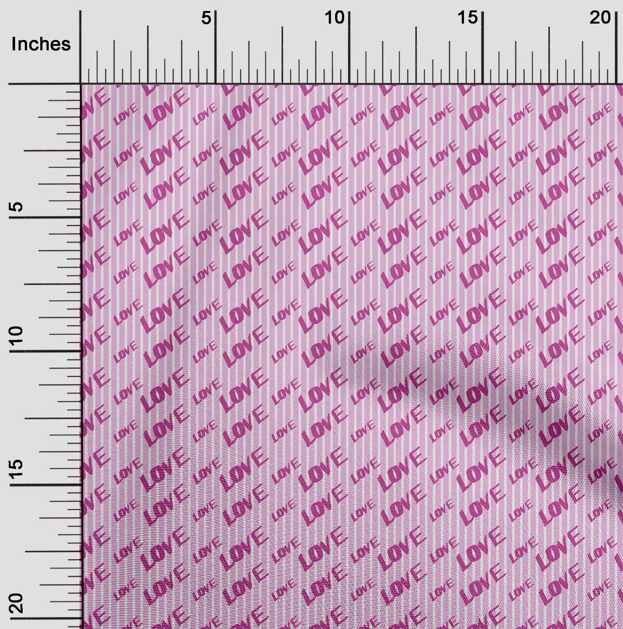 oneOone Viscose Jersey Fuchsia Pink Fabric - 60 Inch Wide Printed Dress Material for DIY Fashion, Home Decor & Craft Projects | Soft Writing Font Design