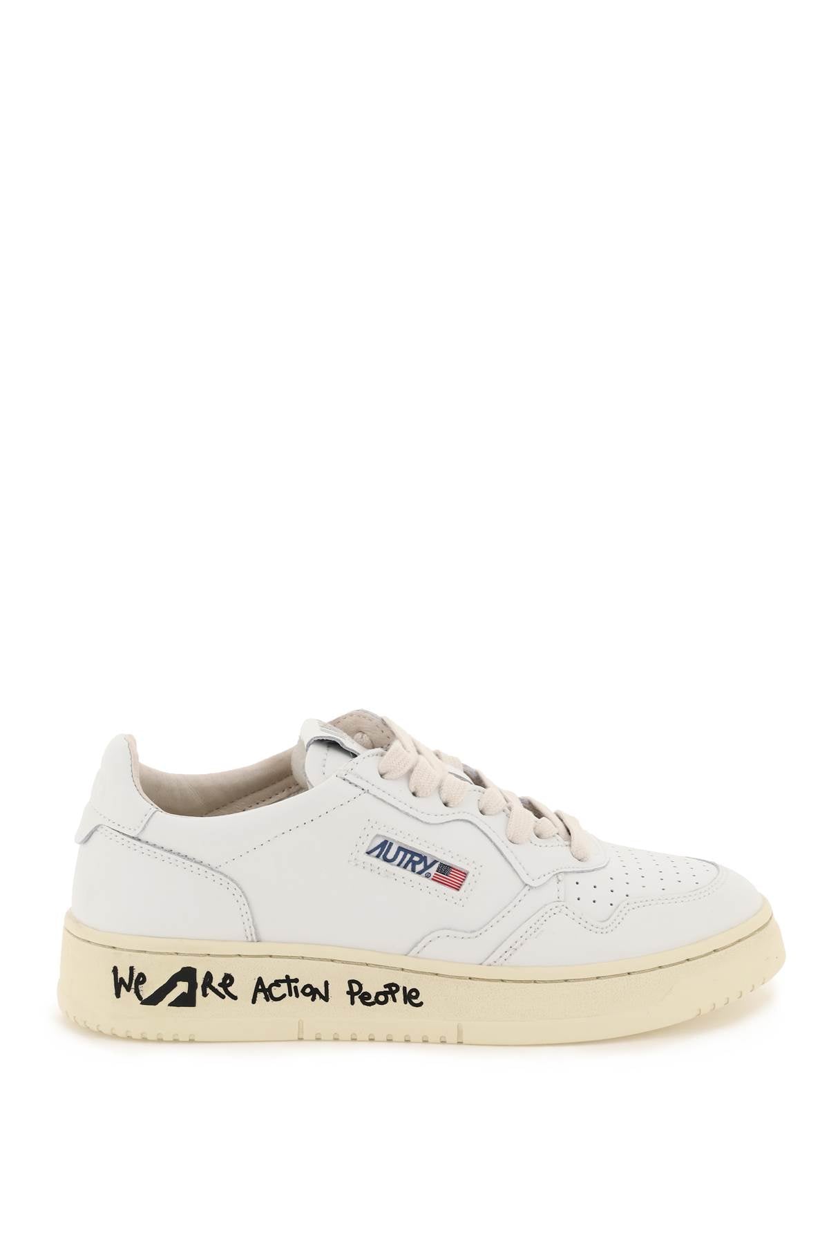 Autry Leather Medalist Low Top Sneakers for Men & Women - Classic White & Black Casual Shoes for Walking, Running & Everyday Wear