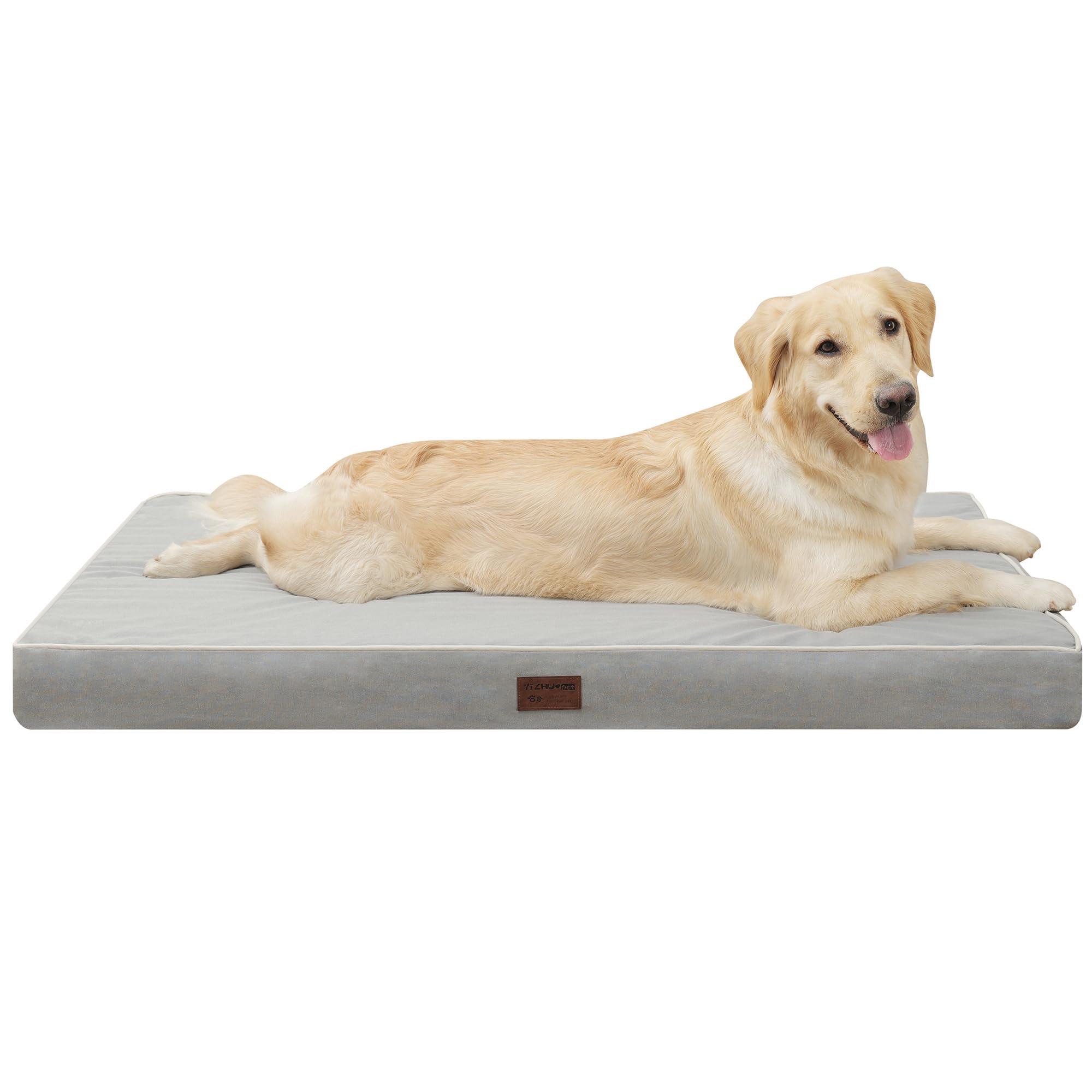 Orthopedic Dog Bed for Large Dogs - Extra Thick Egg Crate Foam Mattress with Removable Washable Cover & Non-Slip Bottom - Durable XL Crate Mat (42