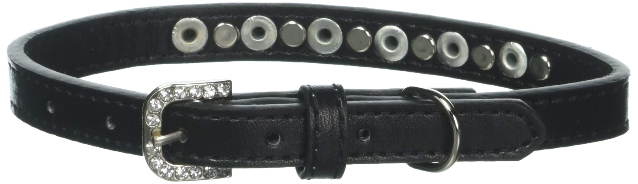 Black Dog Spike Collar with Crystals - Stylish & Durable for Pets