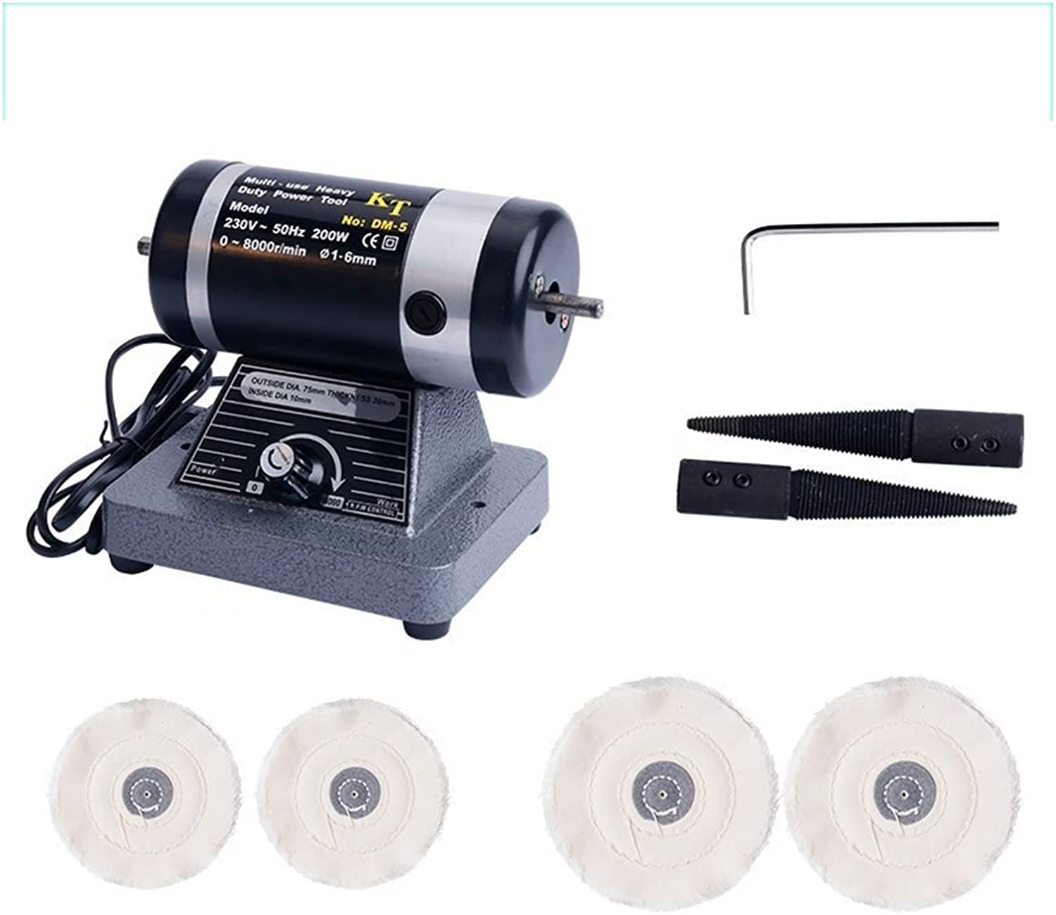 Adjustable Speed Bench Lathe Polisher - Jewelry Grinding & Polishing Machine with Cloth Wheel for Jewelry Making, Stone & Coin Polishing | Perfect for Home Workshops & Professional Jewelers