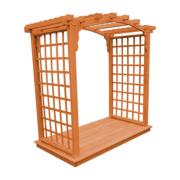 Pressure Treated Yellow Pine Cambridge Arbor & Deck - Durable Outdoor Wood Structure for Garden, Patio, and Backyard Landscaping