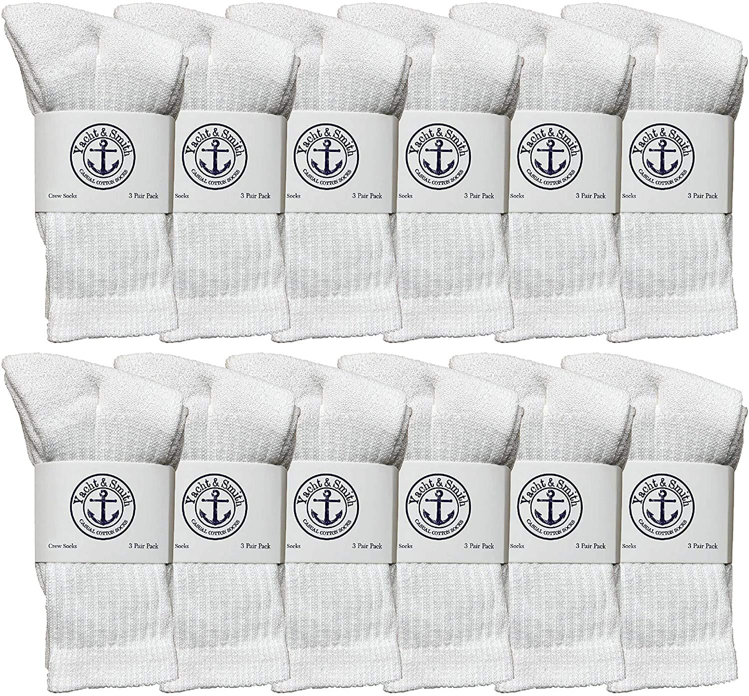 Yacht & Smith 240 Pairs Wholesale Kids Crew Socks - Soft Cotton Casual Socks for Boys & Girls (Size 4-10) - Perfect for School, Sports & Everyday Wear