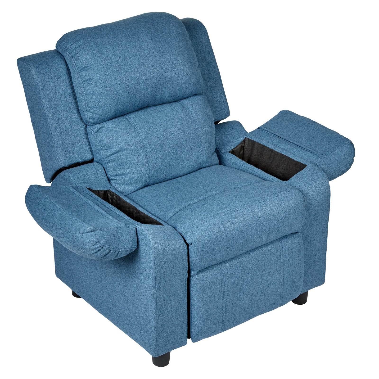 4-Piece Erika Navy Blue Recliner Sofa Set - Comfortable Lounge Armchair for Adults - Perfect for Living Room, Home Theater & Relaxation Spaces