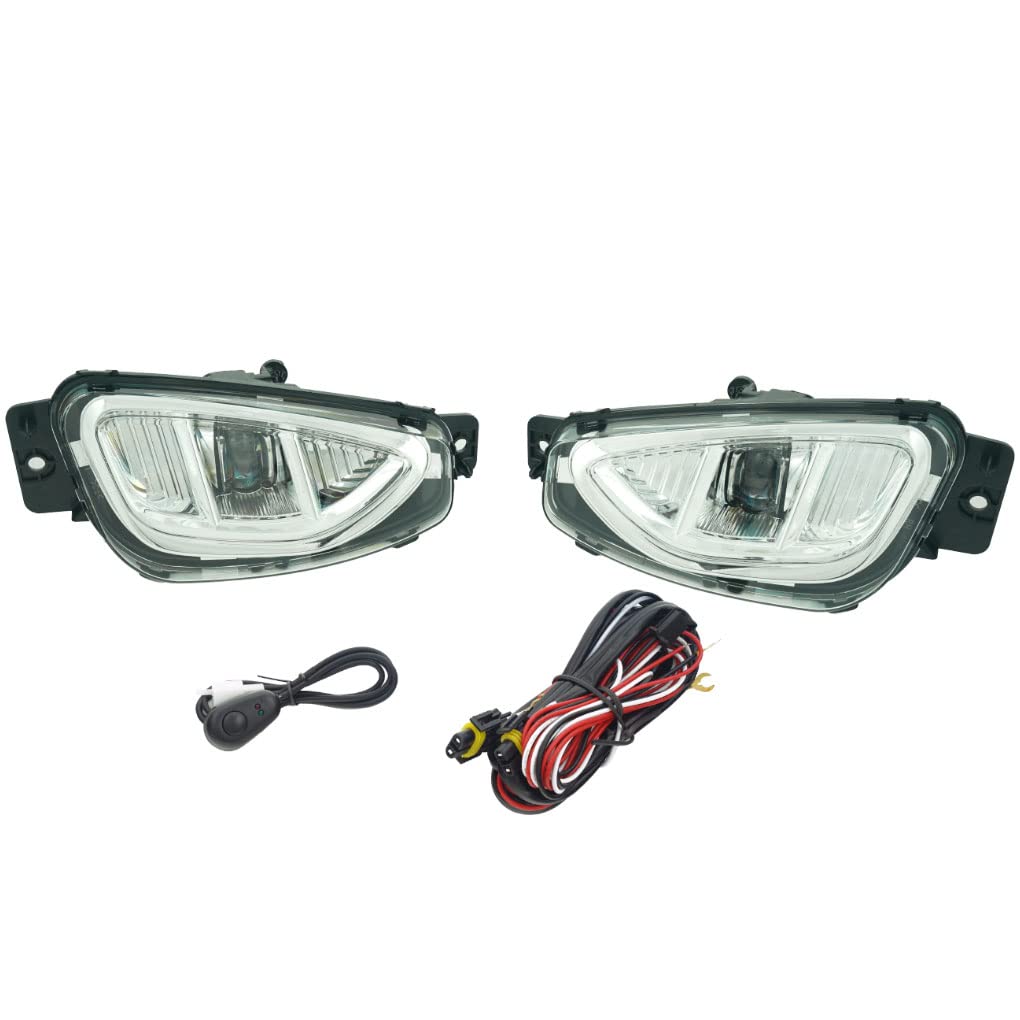 2020-2022 Ford Escape LED Fog Light Replacement Kit - Complete Assembly with Bezel & Switch Wiring Set | Perfect for Night Driving & Off-Road Adventures