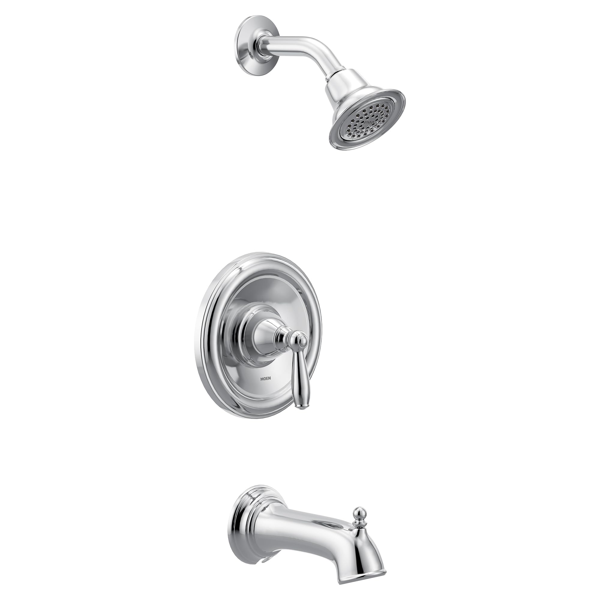 Moen Brantford Chrome PosiTemp Pressure Balancing Tub and Shower Trim Kit without Valve, T62153 - Perfect for Bathroom Renovations & Modern Home Upgrades