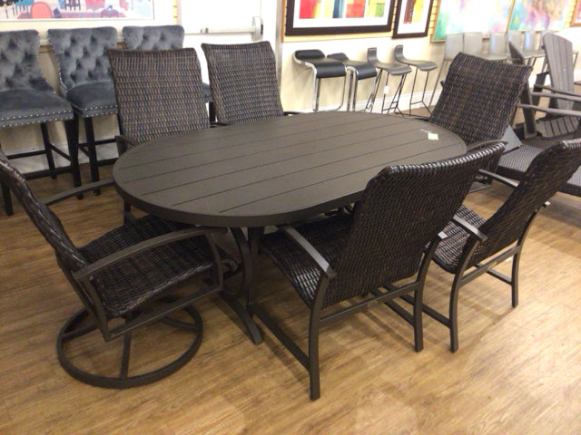 Bahama Breeze & Fifth and Shore 6-Piece Outdoor Dining Set - Patio Table with 6 Chairs for Backyard, Garden, and Poolside Relaxation
