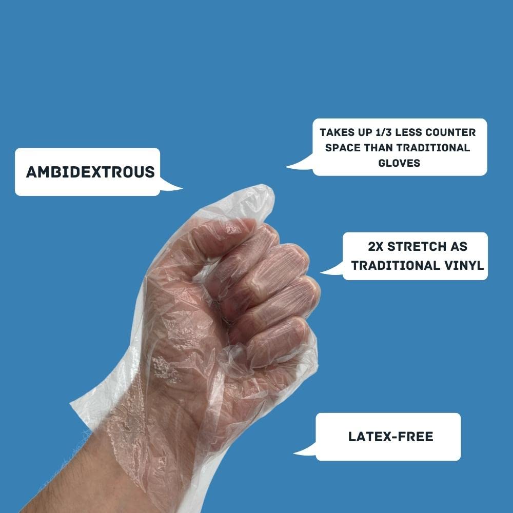 Premium Food Grade Disposable Gloves - 10000 Pack Polyethylene Kitchen Gloves, Medium Size 1.5 mil - Ideal for Food Prep, Cooking, Baking & Commercial Use