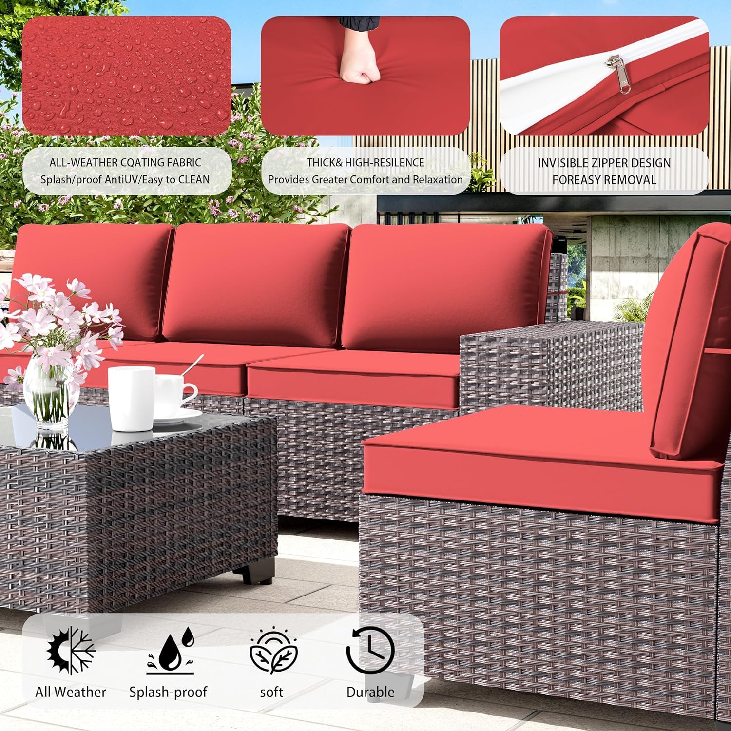 16-Piece Outdoor Patio Furniture Set with ETL Approved 45