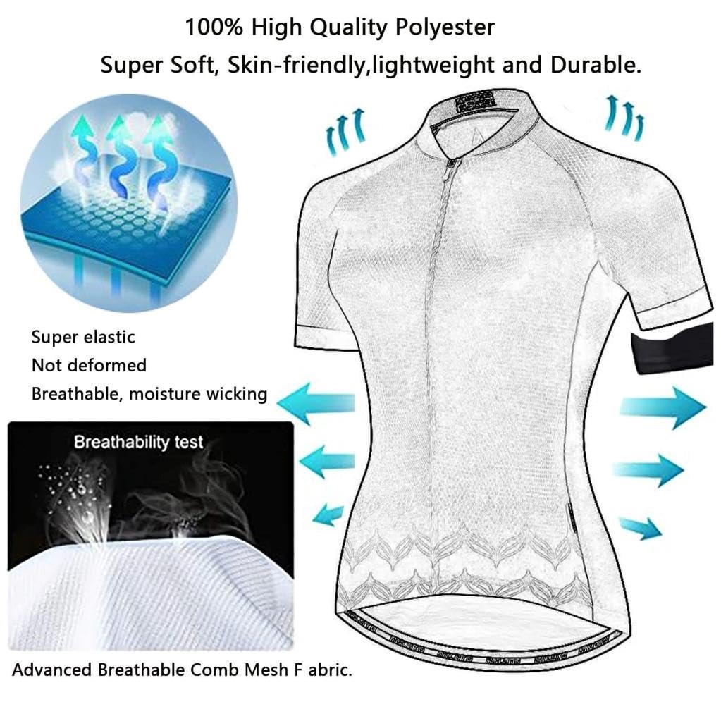 MOXILYN Men's Cycling Jersey & Bib Shorts Set - 20D Gel Padded Mountain Bike Clothing for MTB & Road Cycling - Breathable Short Sleeve Bike Shirt with Comfortable Chamois - Perfect for Training, Racing & Outdoor Adventures