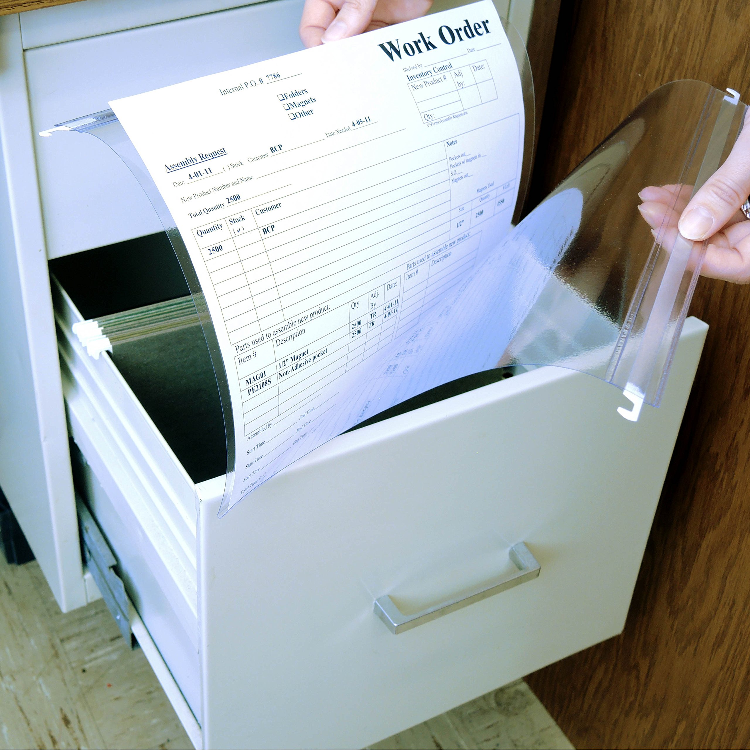 Store SMART - Clear Hanging File Folders with Two Sturdy Metal Rods - 100 Pack (RHF231C-100) - Perfect for Office Organization, Document Storage & Filing Cabinets