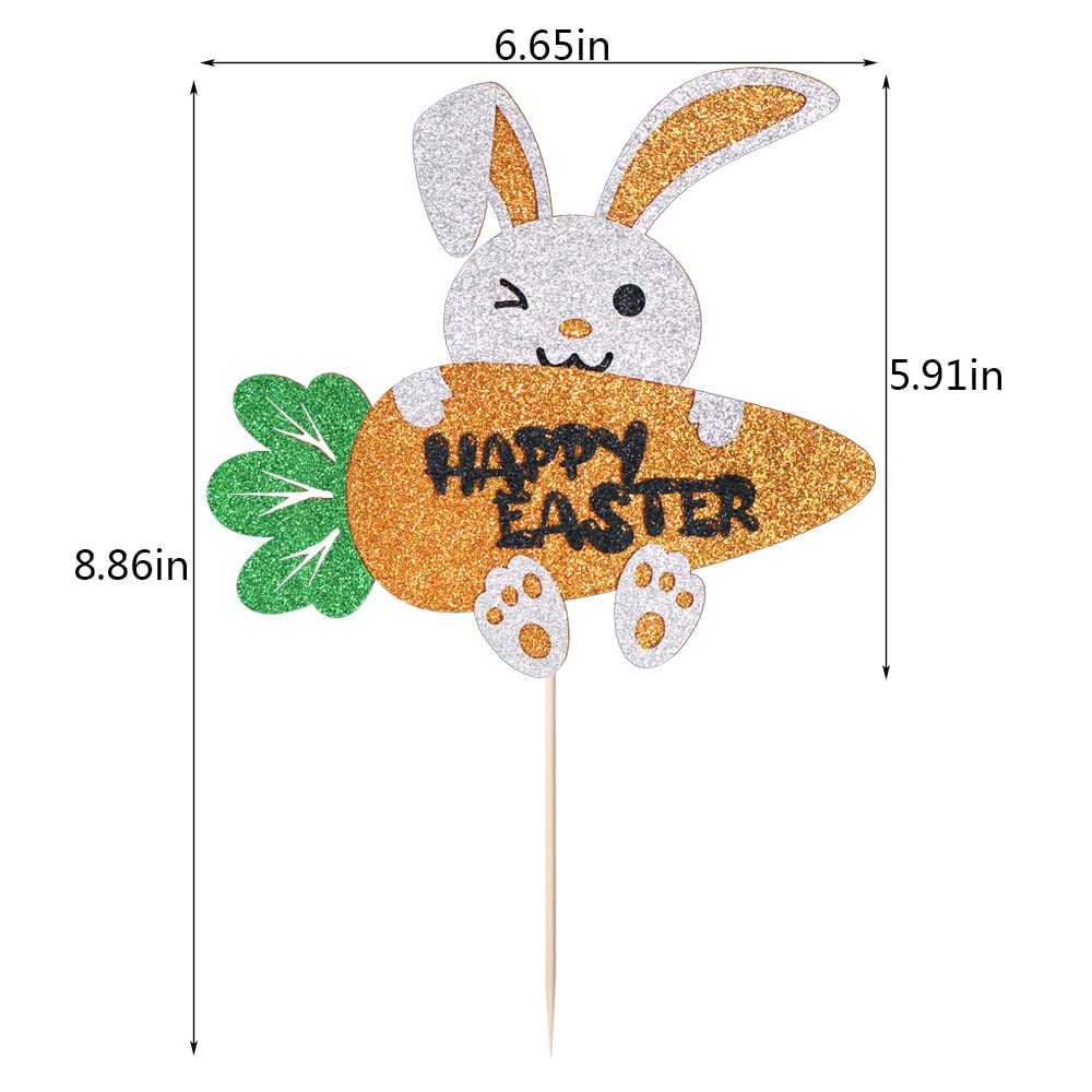 Little Bunny Cake Topper - Happy Easter Cake Decorations for Boys & Girls - Easter Party Cake Decorating Supplies - Perfect for Easter Cakes, Cupcakes, and Dessert Table Displays