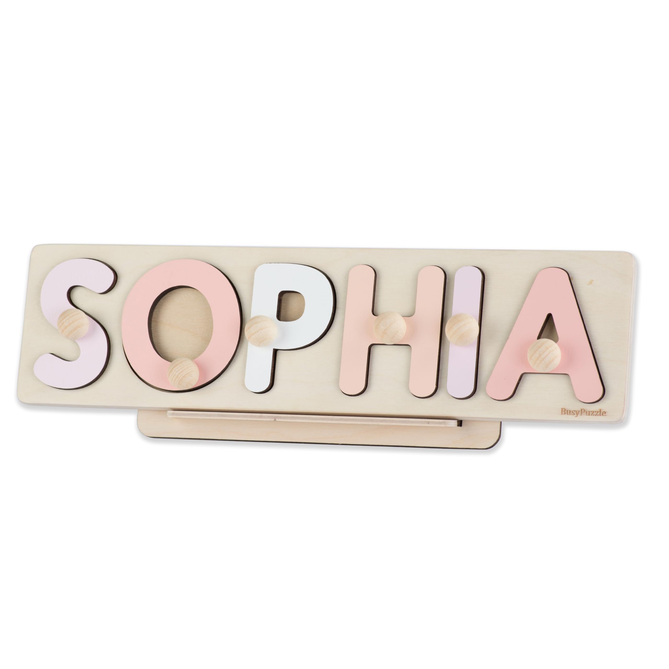 Personalized Wooden Name Puzzle - Montessori Learning Toy for Babies & Toddlers, Custom Baby Girl Gift, Boho Nursery Decor, 1st Birthday Present, Toddler Room Decoration - Perfect for Early Education & Playroom Decor