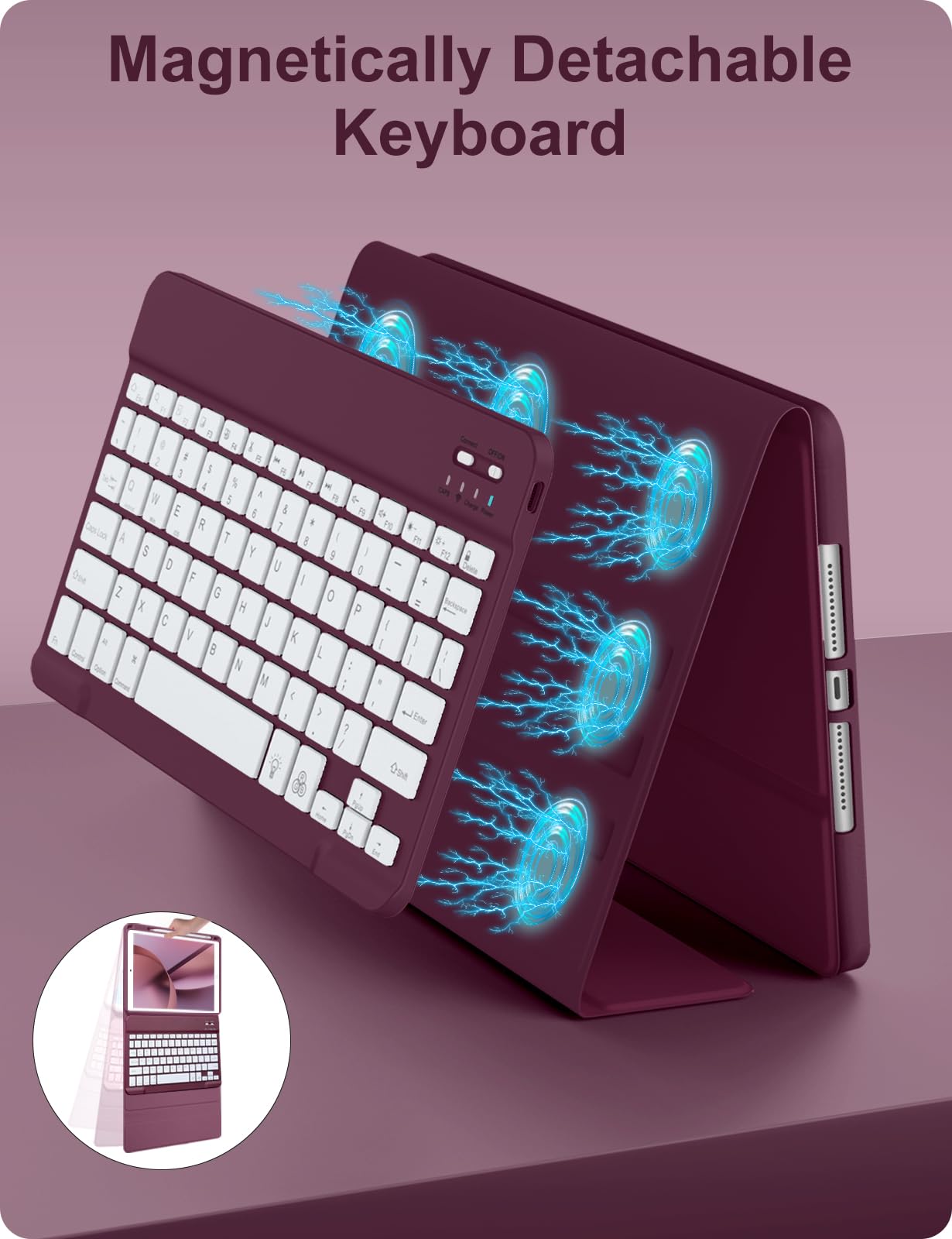 Hamile Backlit Wireless Keyboard Case for iPad 9th/8th/7th Gen, iPad Pro 10.5
